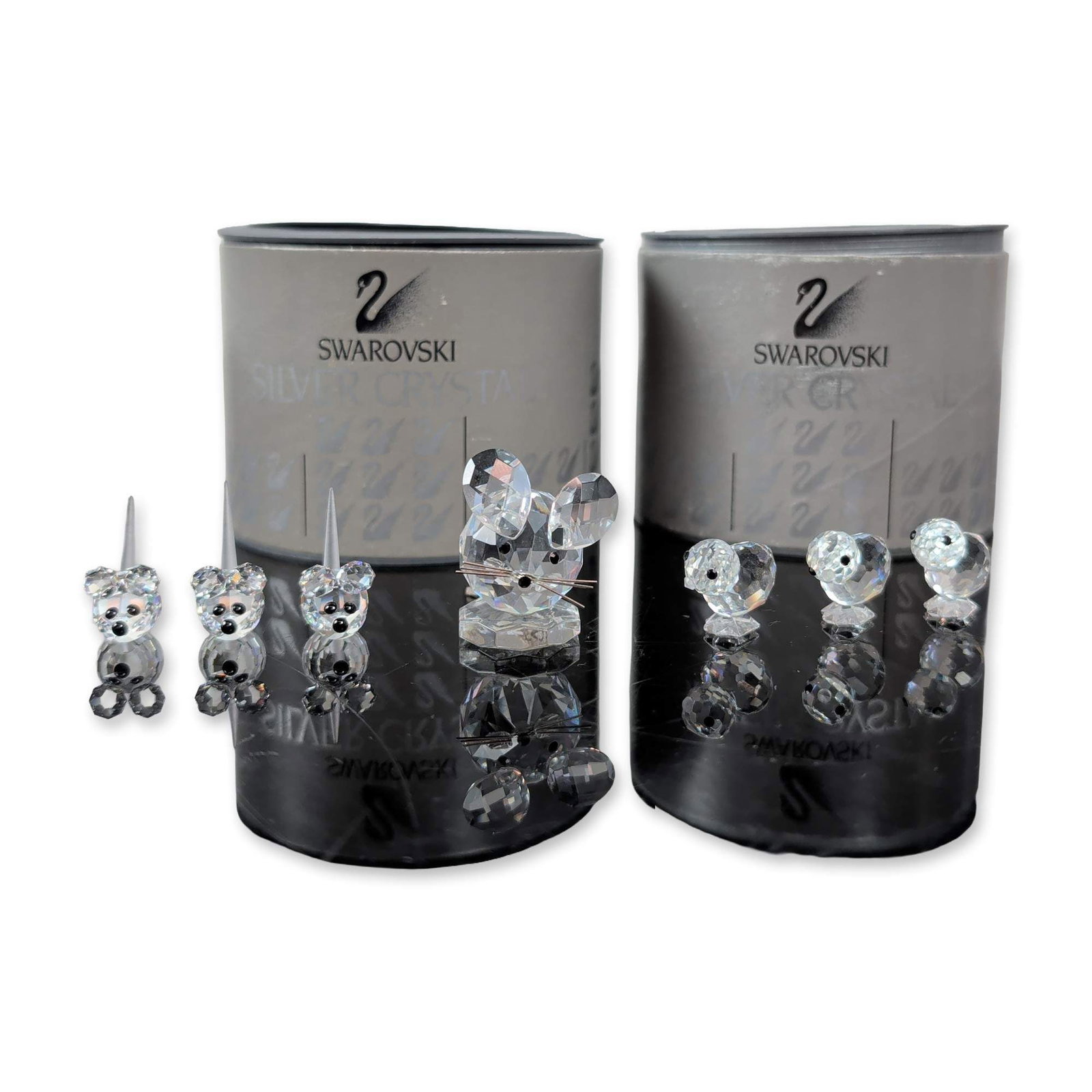 7pc Swarovski Silver Crystal Mice and Chicks Figurines (1 of 4)