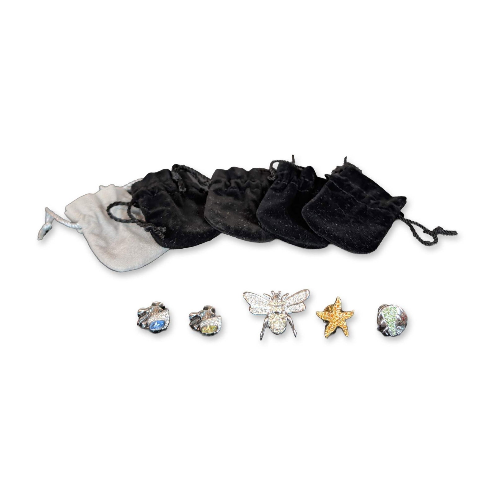 5pc Swarovski Contemporary Crystal and Silver-Tone Pins (1 of 4)