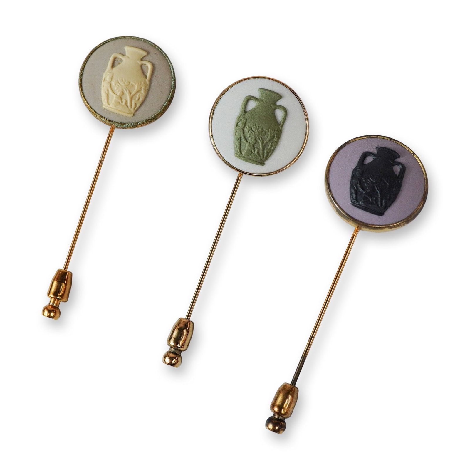 3pc Wedgwood Jasperware Classical Urn Stick Pins (1 of 3)