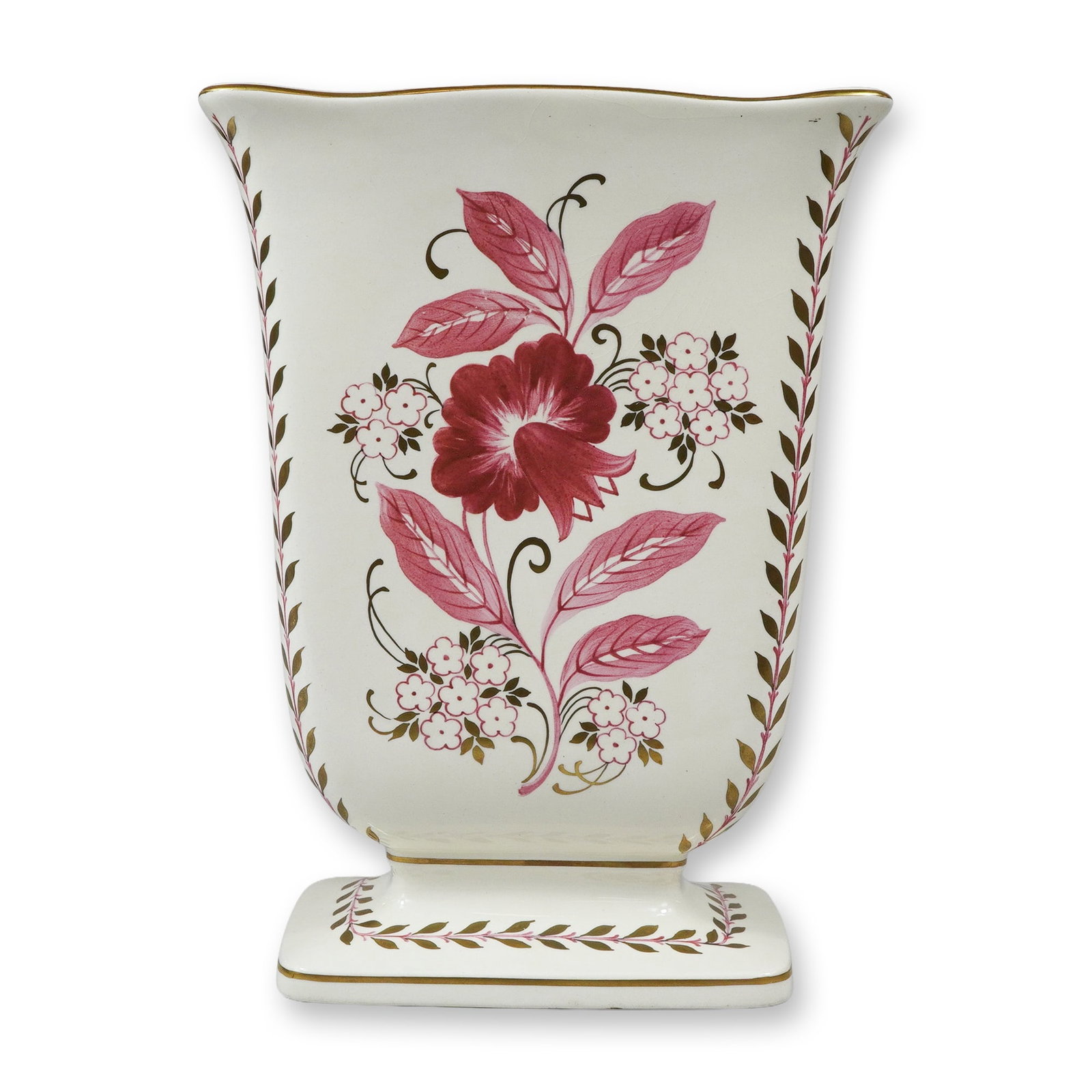 Wedgwood Queen's Ware Floral Fan Pedestal Vase (1 of 2)