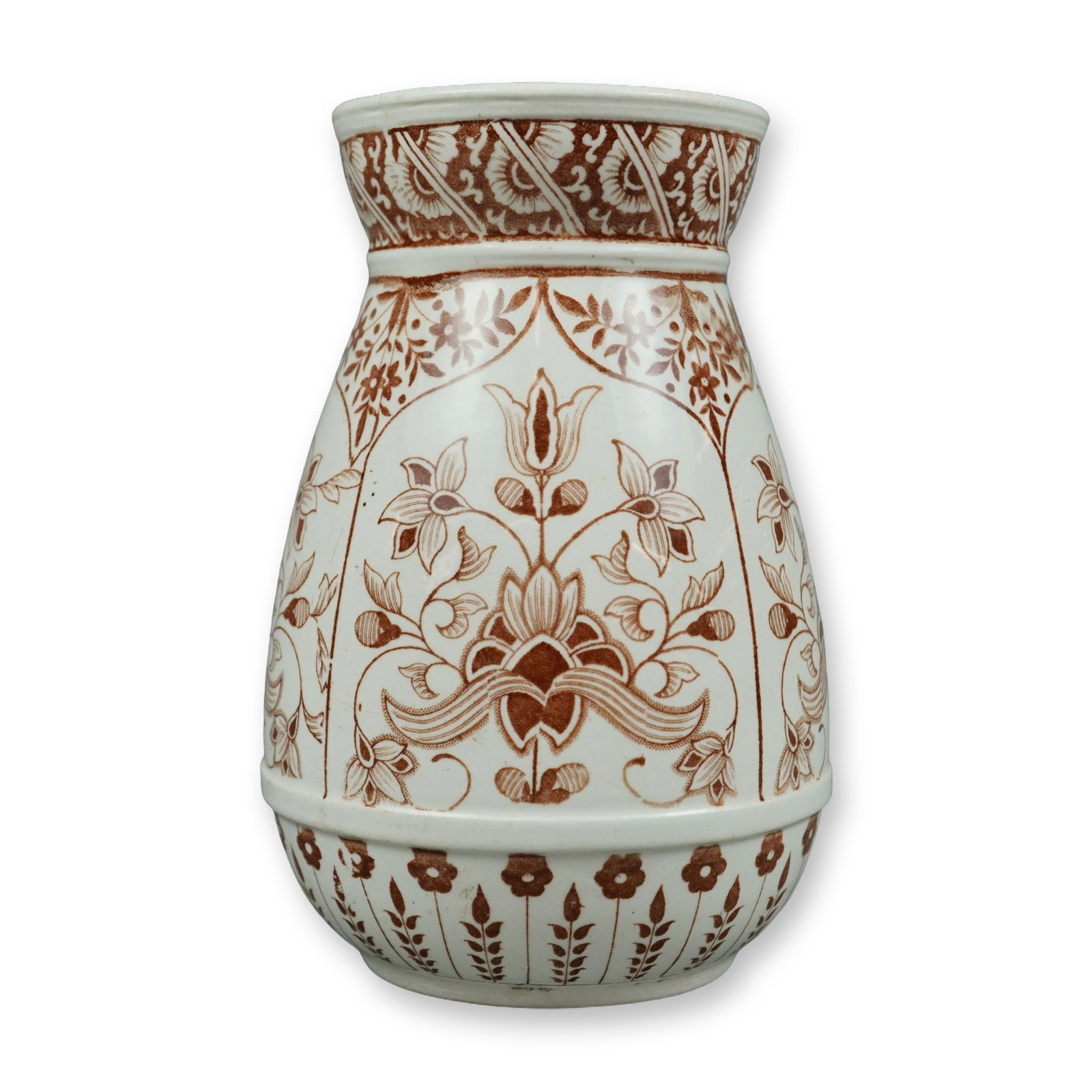 Wedgwood Brocade Pattern Aesthetic Movement Transfer-Printed Ceramic Vase Dated 1879 (1 of 4)