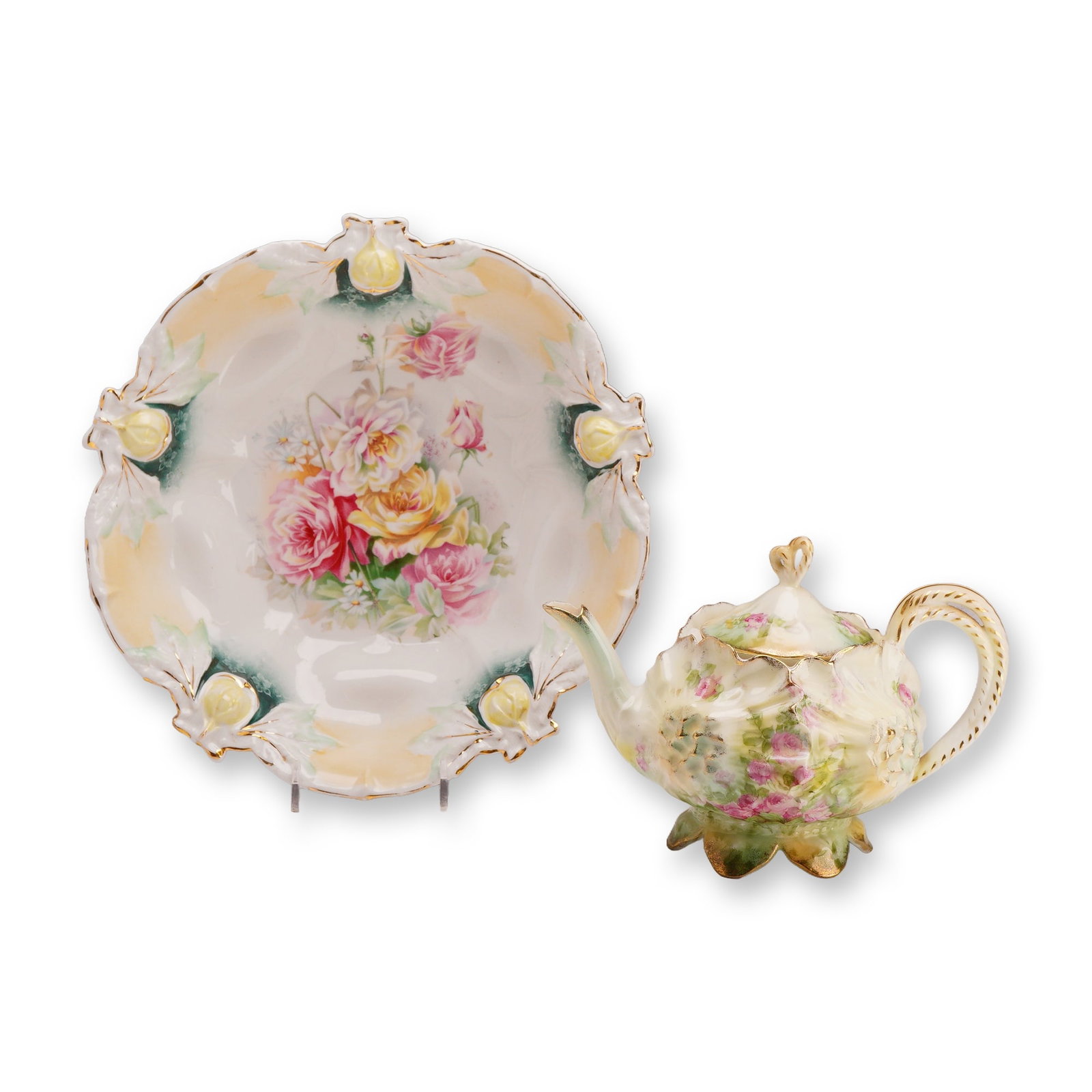 2pc R.S. Prussia Porcelain Bowl and Teapot with Lid (1 of 3)