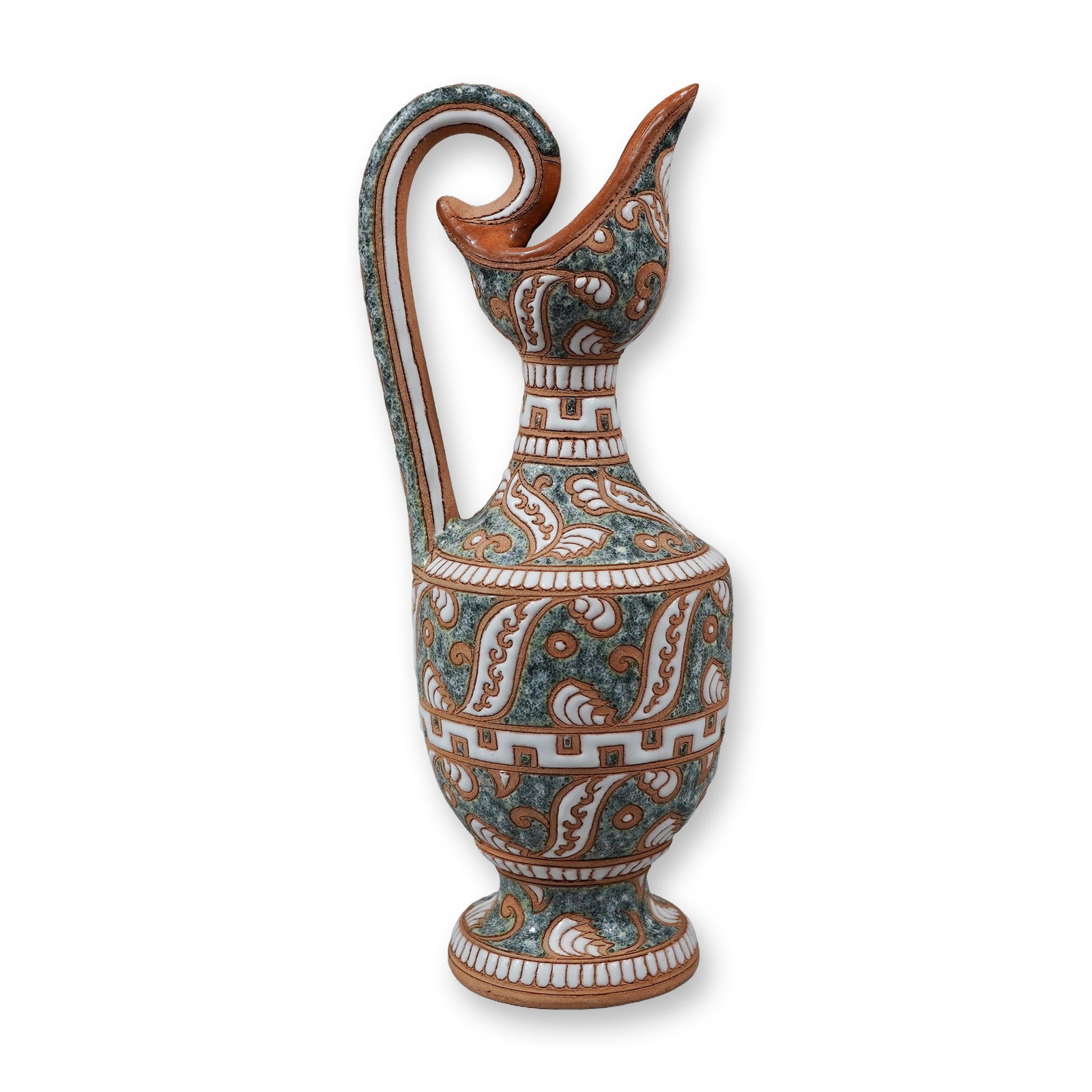 Bonis Pottery Hand-Painted Ceramic Ewer, Rhodes, Greece (1 of 3)