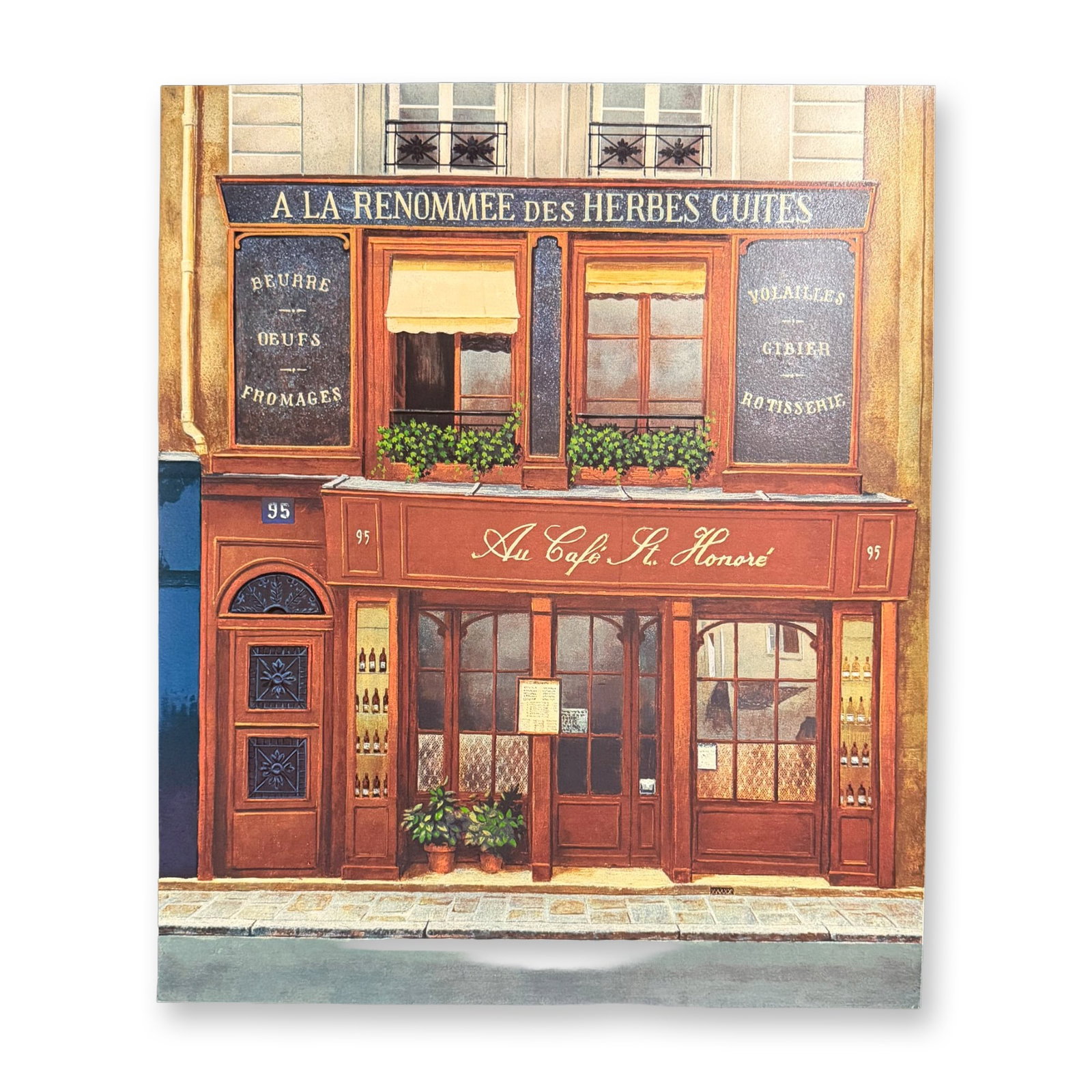Andre Renoux (1939-2002), Serigraph, Cafe St. Honore, Signed: Serigraph titled Cafe St. Honore. Signed bottom right numbered 3/200. Sight size 23" x 26.75" Dimensions: See Description.