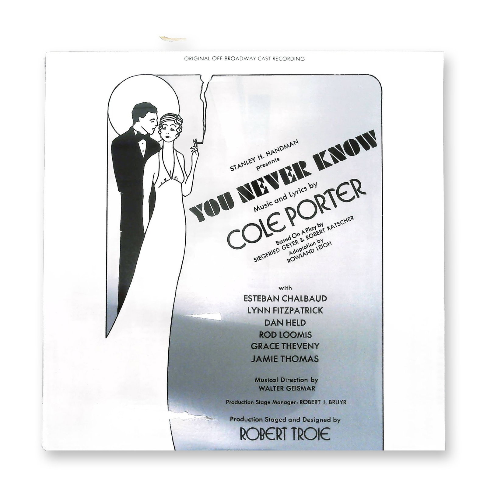 You Never Know Original Off-Broadway Cast Recording Cole Porter Blue Pear Records BP 1015 LP Record: This is a 12-inch LP record jacket for the original Off-Broadway cast recording of the musical You Never Know, featuring music and lyrics by Cole Porter. The album was produced by Blue Pear Records of