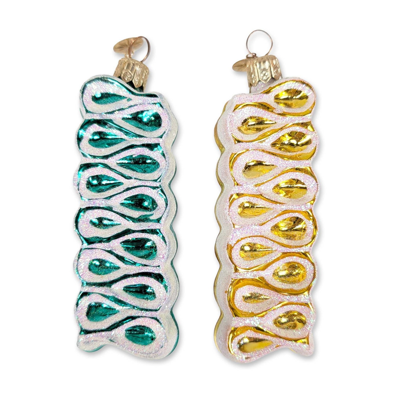 A Pair of Christopher Radko Glass Ribbon Candy Ornaments (1 of 4)