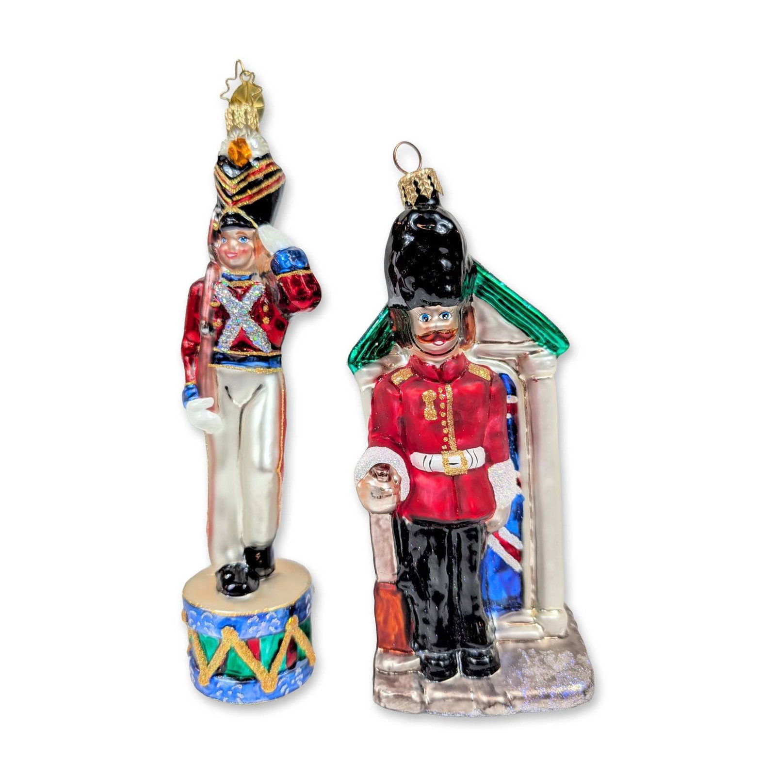 2pc Christopher Radko Glass British Soldier Ornaments (1 of 3)