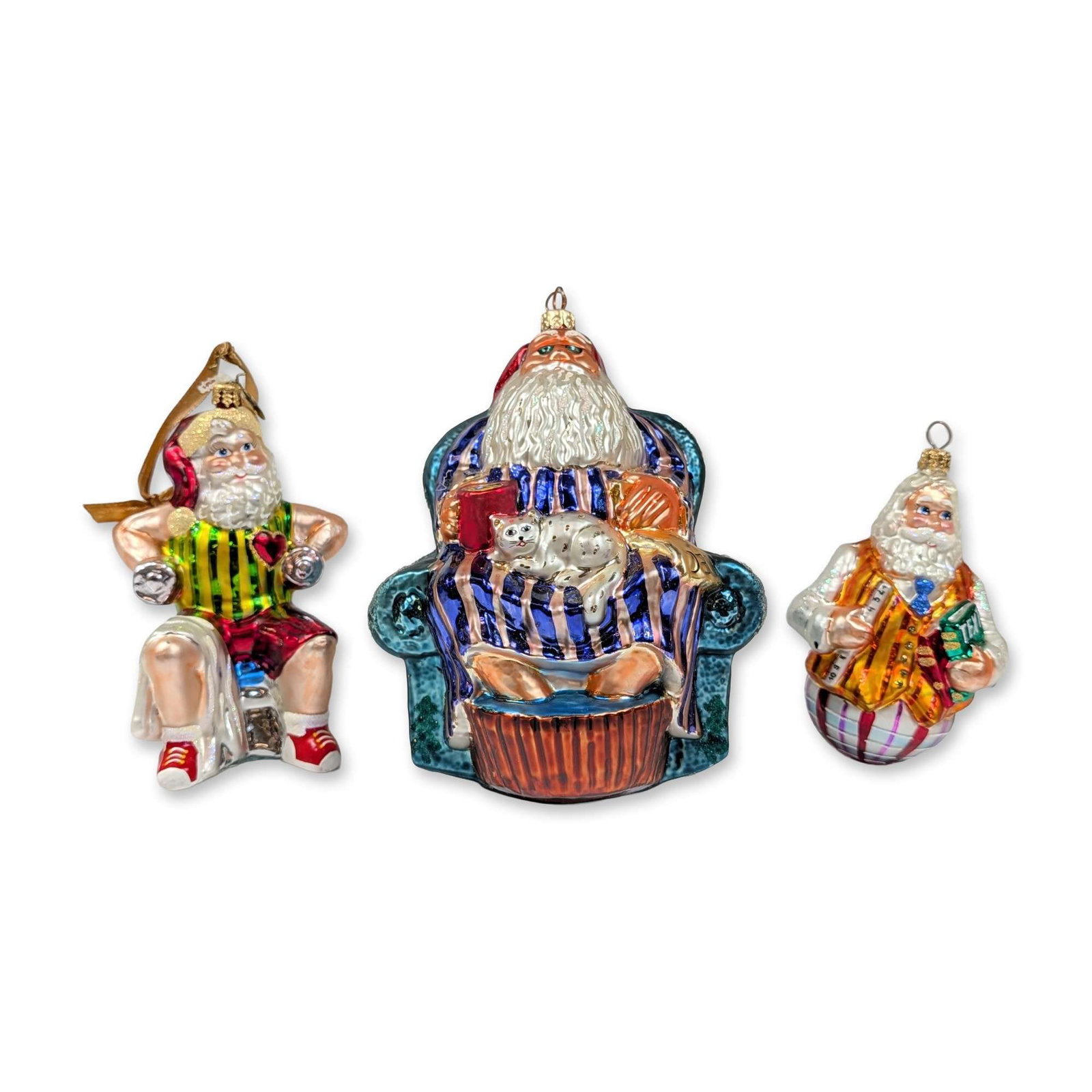 3pc Christopher Radko Glass Santa Claus Ornaments (1 of 4)
