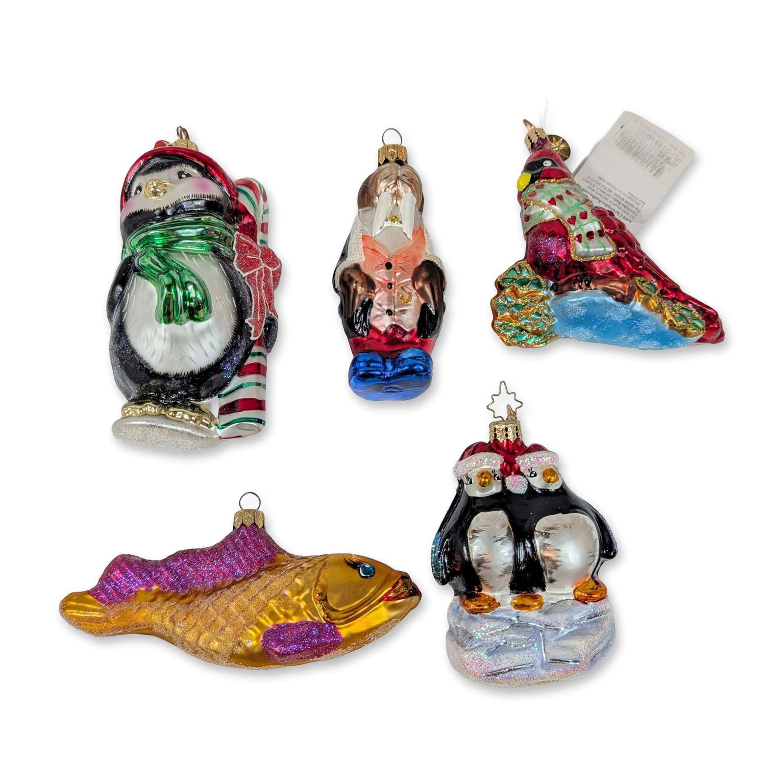 Group of Five Christopher Radko Glass Holiday Ornaments (1 of 4)