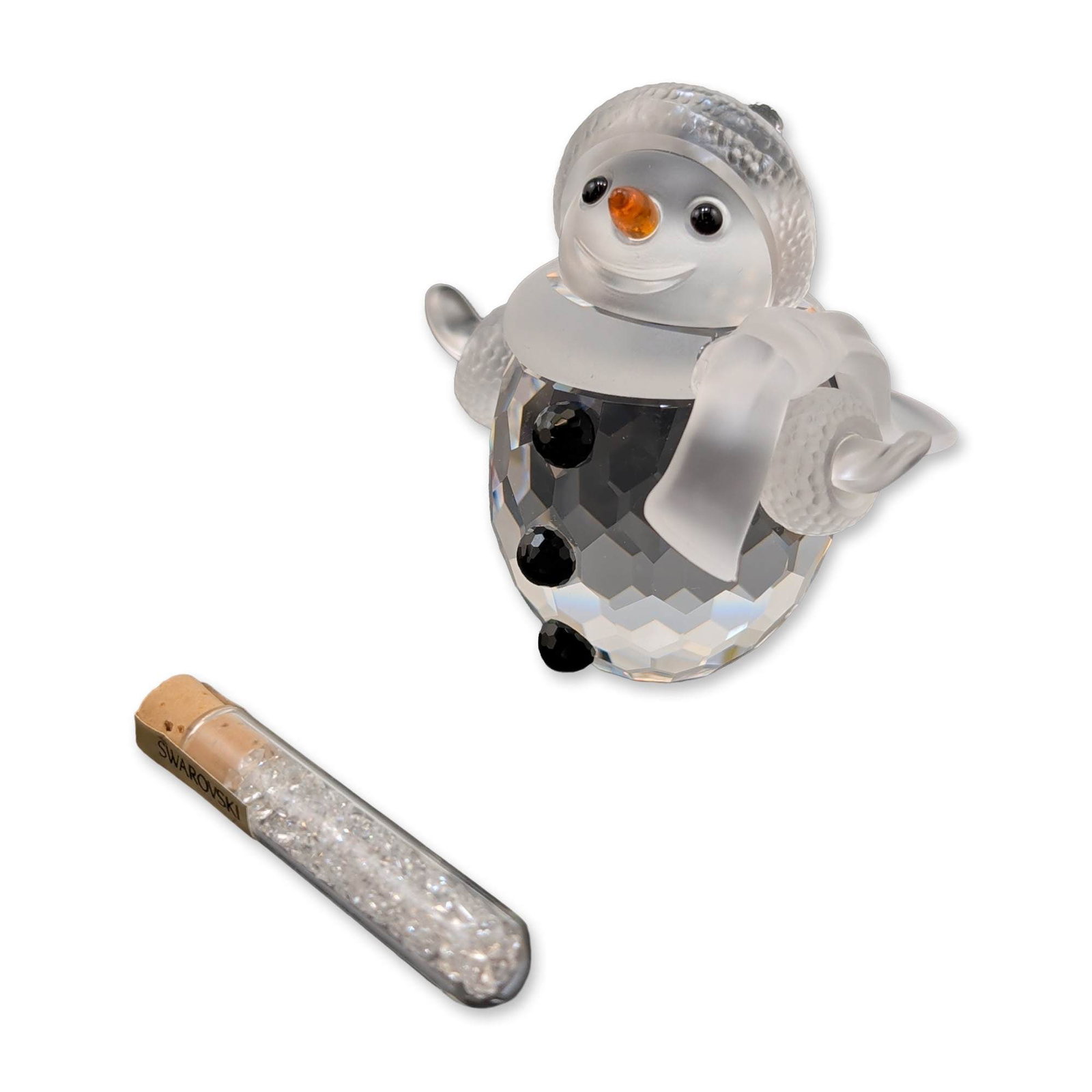 Swarovski Silver Crystal Figurine, Snowman with Crystals Vial (1 of 5)