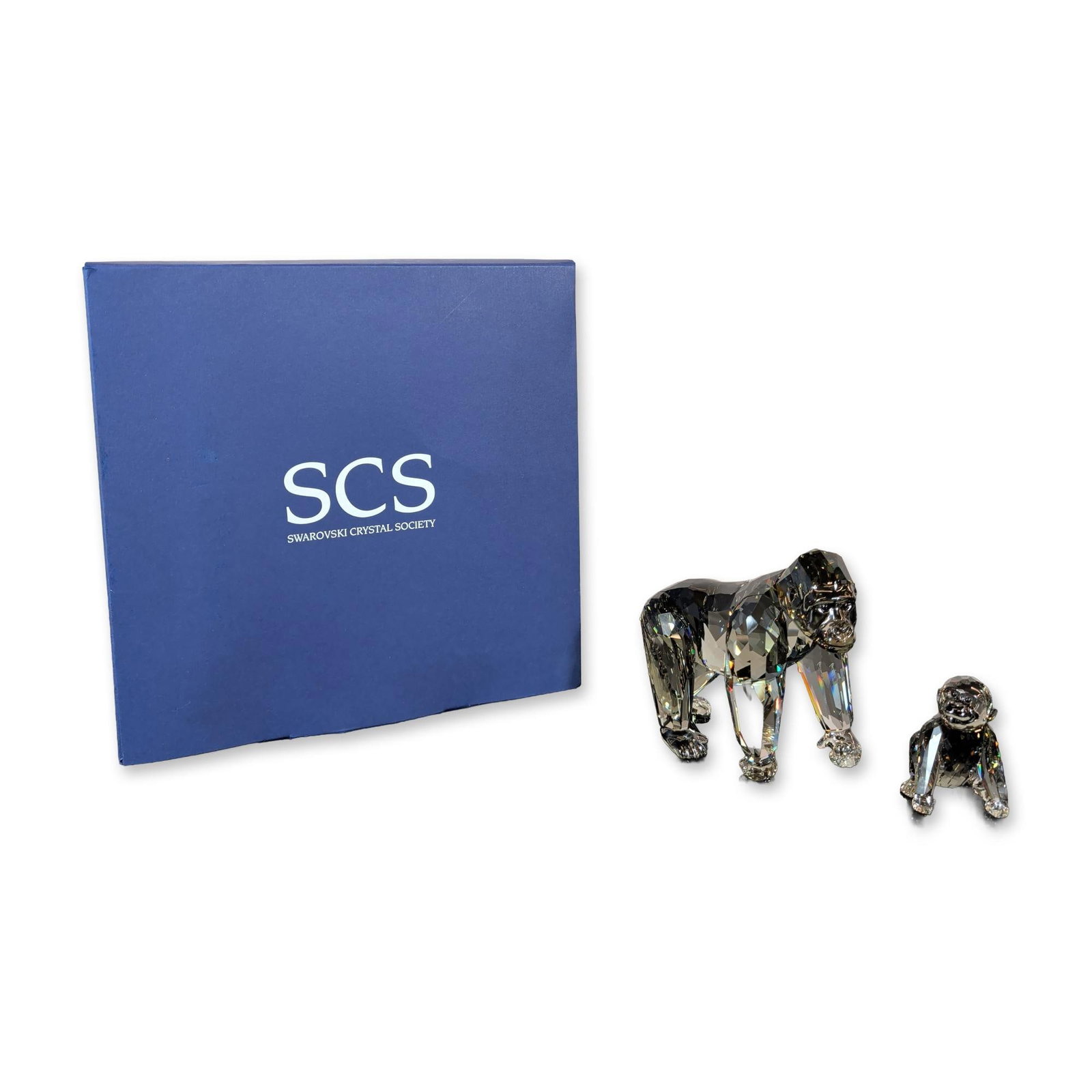 Swarovski SCS 2009 Crystal Pair of Gorilla Figurines (1 of 6)