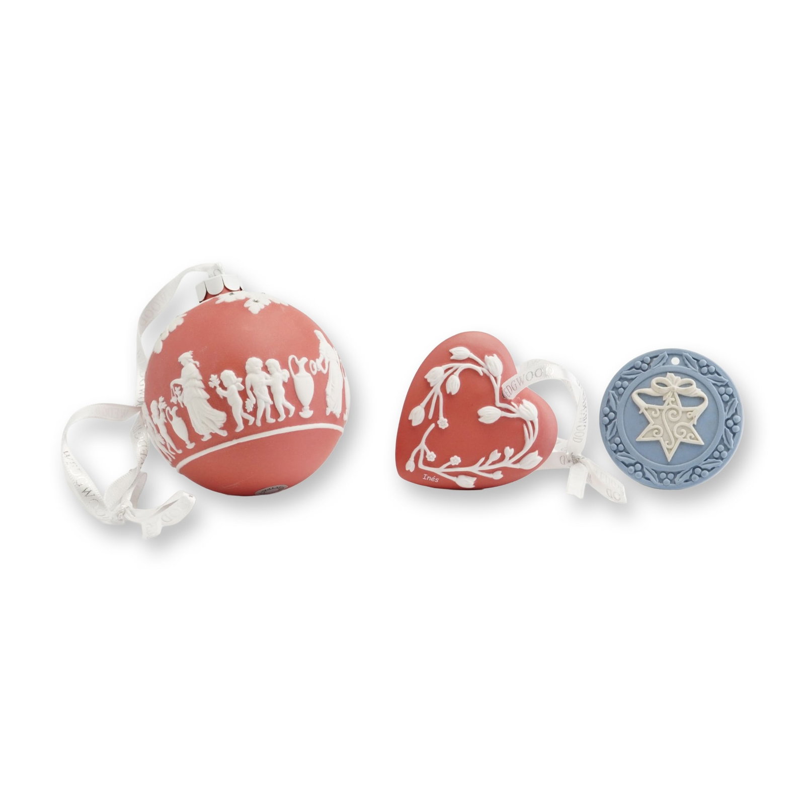 3pc Wedgwood Jasperware Holiday Ornaments with Original Box (1 of 4)