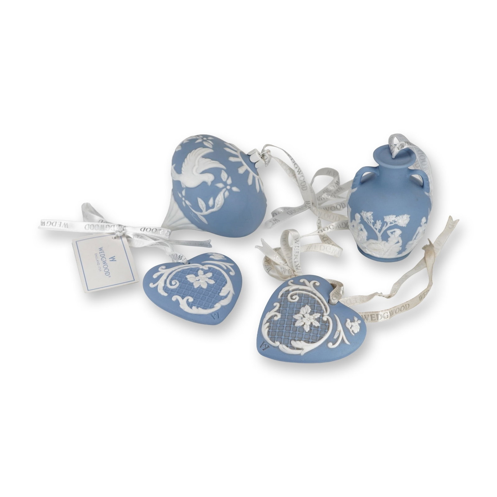 4pc Wedgwood Pale Blue Jasperware Ceramic Ornaments (1 of 5)