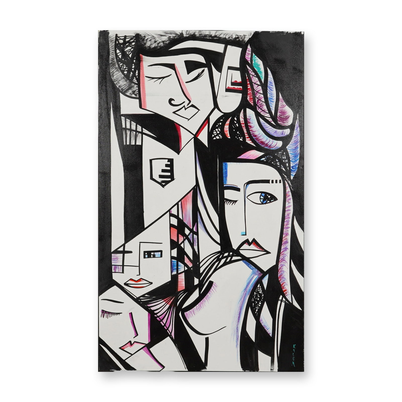 Kalex (American 20th-21st century) Mixed Media on Board, Signed (1 of 6)