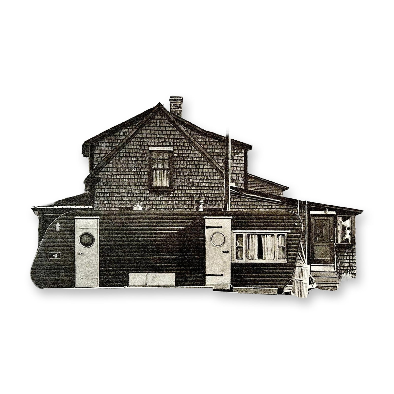 John Baeder (1938) Serigraph House With Trailer signed: Serigraph titled House With Trailer Signed lower right numbered 68/200. Year 1979 Sight size 22" x 30"