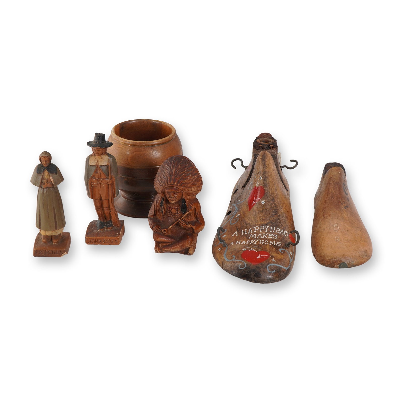 6pc Collection of Folk Art Hand-Carved and Decorative Wooden Pieces (1 of 5)