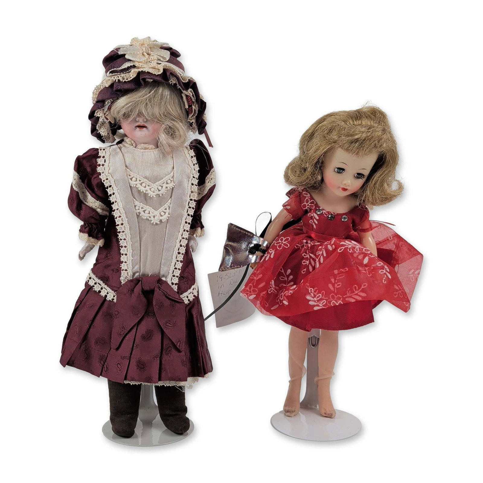 2pc Vintage Collectible Dolls: Ideal Miss Revlon & Victorian Style Porcelain Doll (1 of 4)