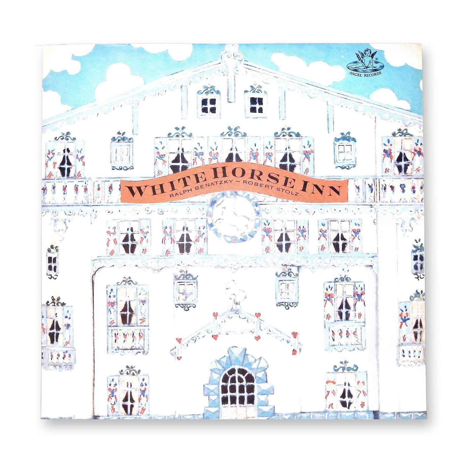 White Horse Inn Im Weissen Rossl Angel Records 35815 Musical Recording: This is a 12-inch monophonic long-playing record titled White Horse Inn (Im Weissen Rossl), subtitled The Gay, Waltzing, Tyrolean Musical. The music is composed by Ralph Benatzky and Robert Stolz with