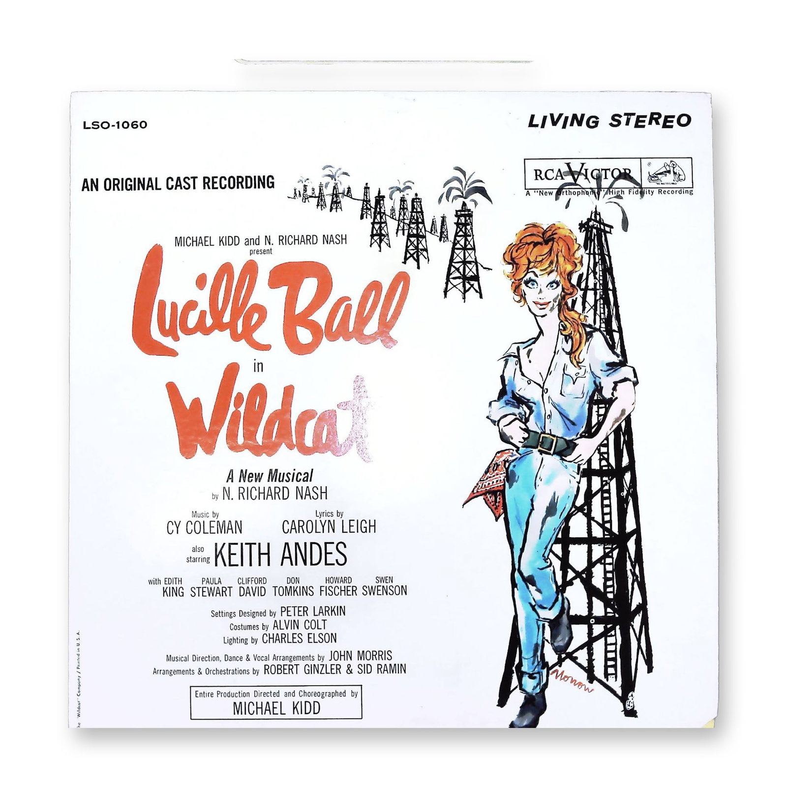 Wildcat An Original Cast Recording Starring Lucille Ball RCA Victor Living Stereo LP LSO-1060: This is an original 1961 RCA Victor Living Stereo vinyl LP of the Broadway musical Wildcat, featuring the original cast starring Lucille Ball and Keith Andes. The production features music by Cy Colem