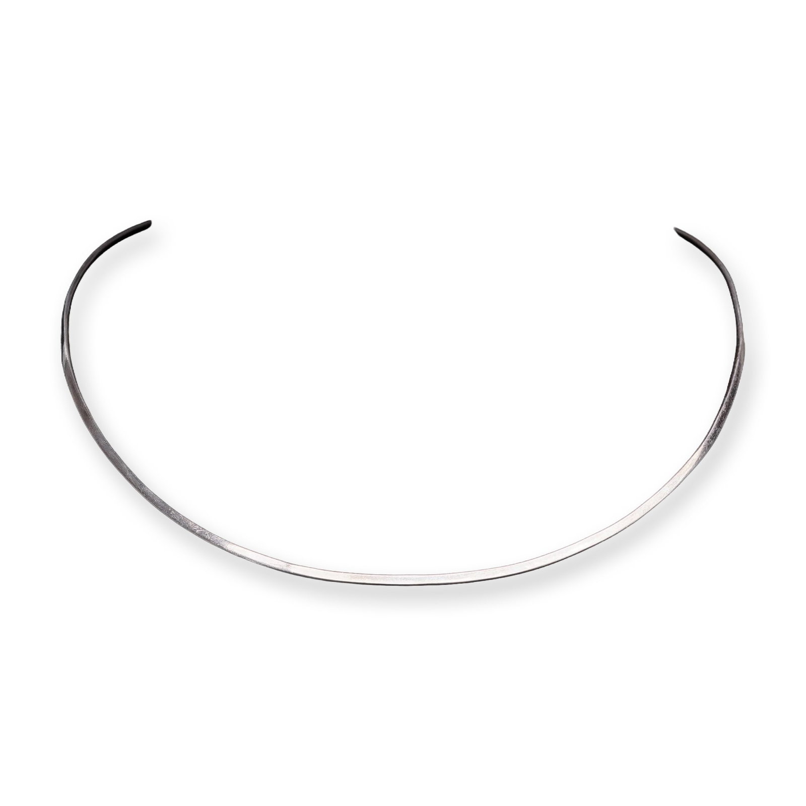 Sterling Silver Mexican Minimalist Rigid Wire Collar Necklace (1 of 3)