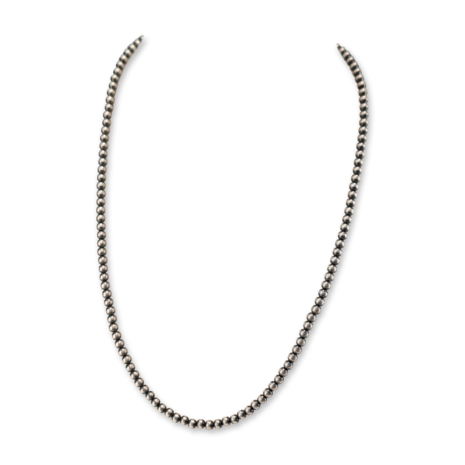 Sterling Silver Navajo Pearl Style Bead Necklace (1 of 4)