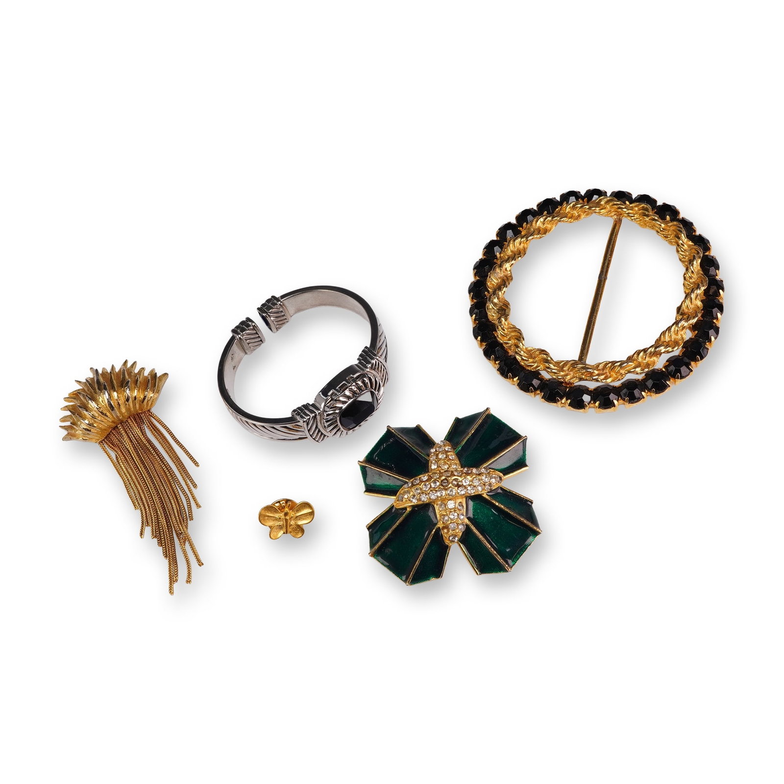 6pc Collection of Costume Jewelry Including 5 Pins and Scarf Ring Buckle (1 of 4)