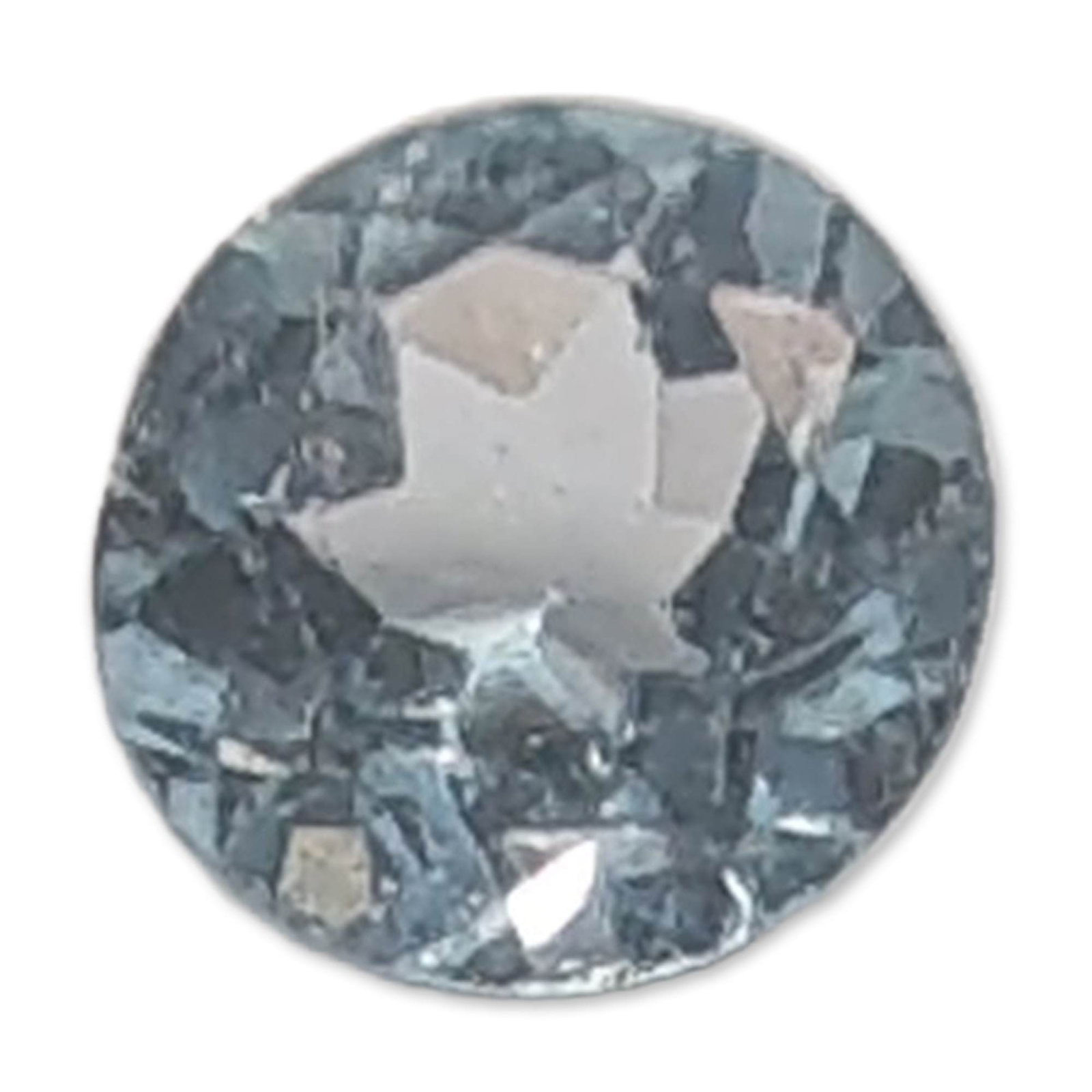 Light Blue Round Brilliant Cut Aquamarine Gemstone: Round brilliant-cut loose aquamarine gemstone, featuring a pale icy blue color and eye-clean clarity. The stone is faceted with sharp junctions.0.3 ct4.9 mm. Dimensions: 4.9mm