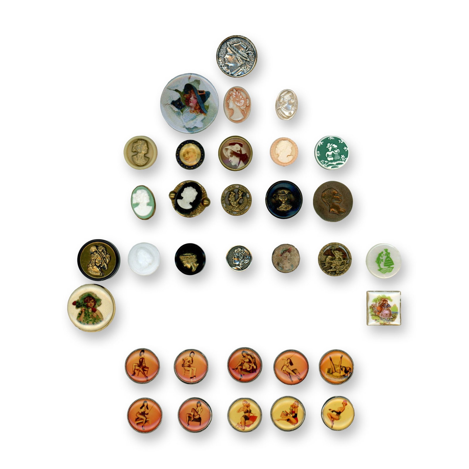 A CARD OF DIV. 1 ASSORTED MATERIAL PICTORIAL BUTTONS (1 of 4)