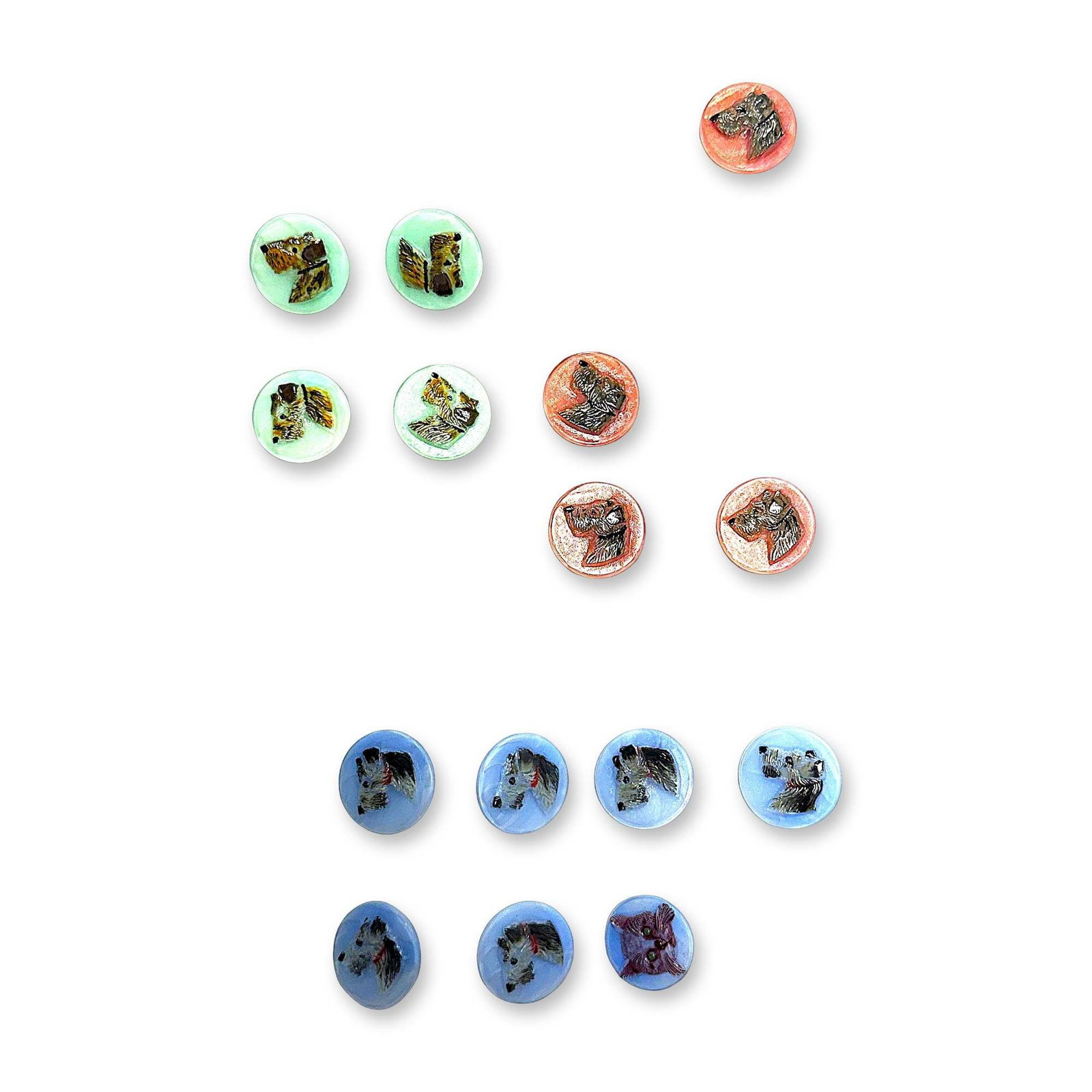 AN ASSORTMENT OF DIVISION THREE GLASS BUTTONS (1 of 3)