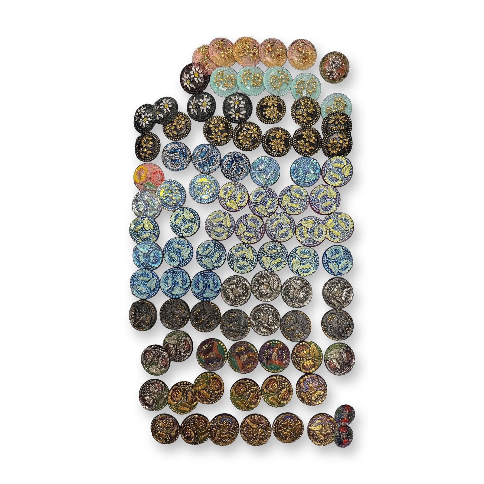 AN ASSORTMENT OF DIVISION THREE GLASS BUTTONS (1 of 7)