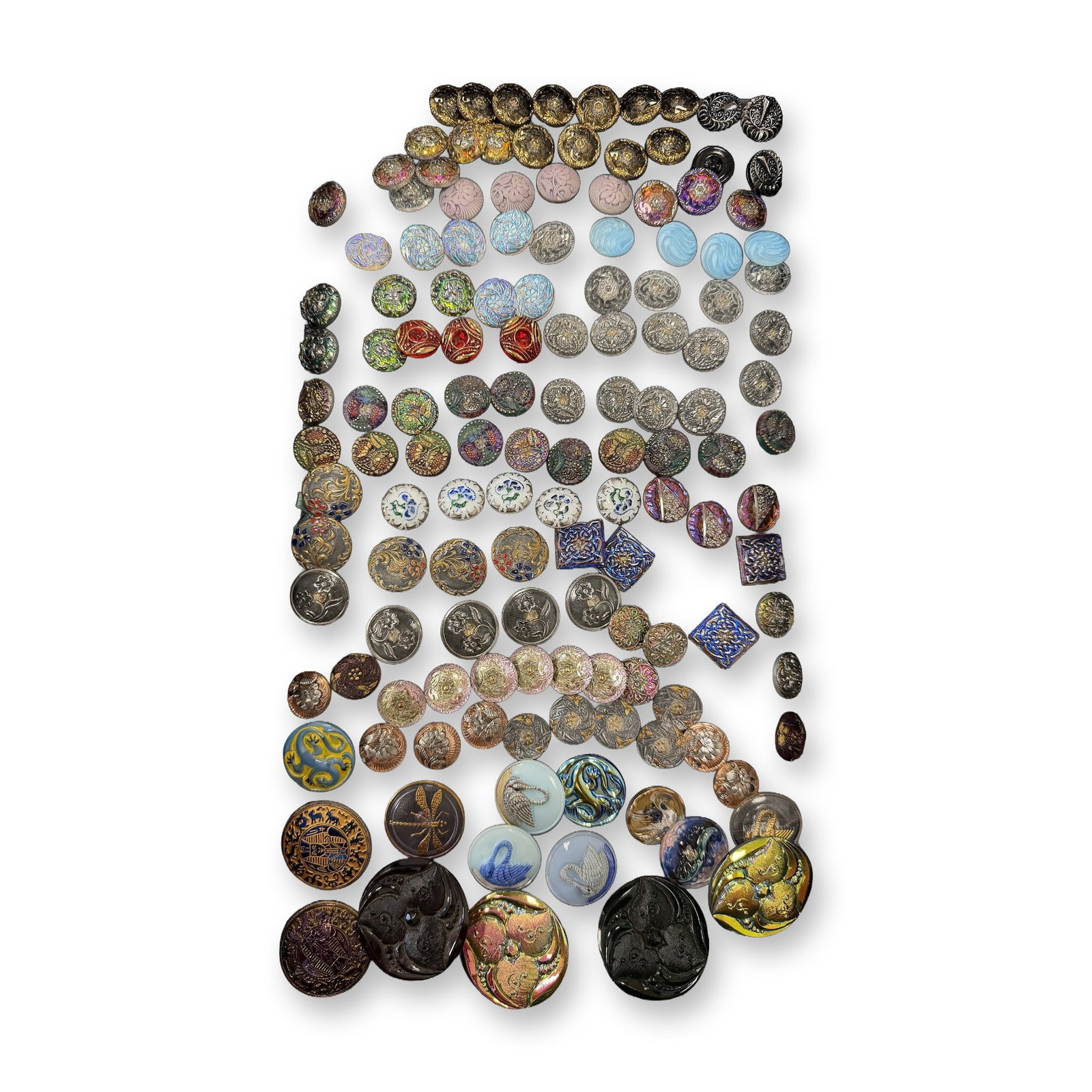 AN ASSORTMENT OF DIVISION THREE GLASS BUTTONS (1 of 10)