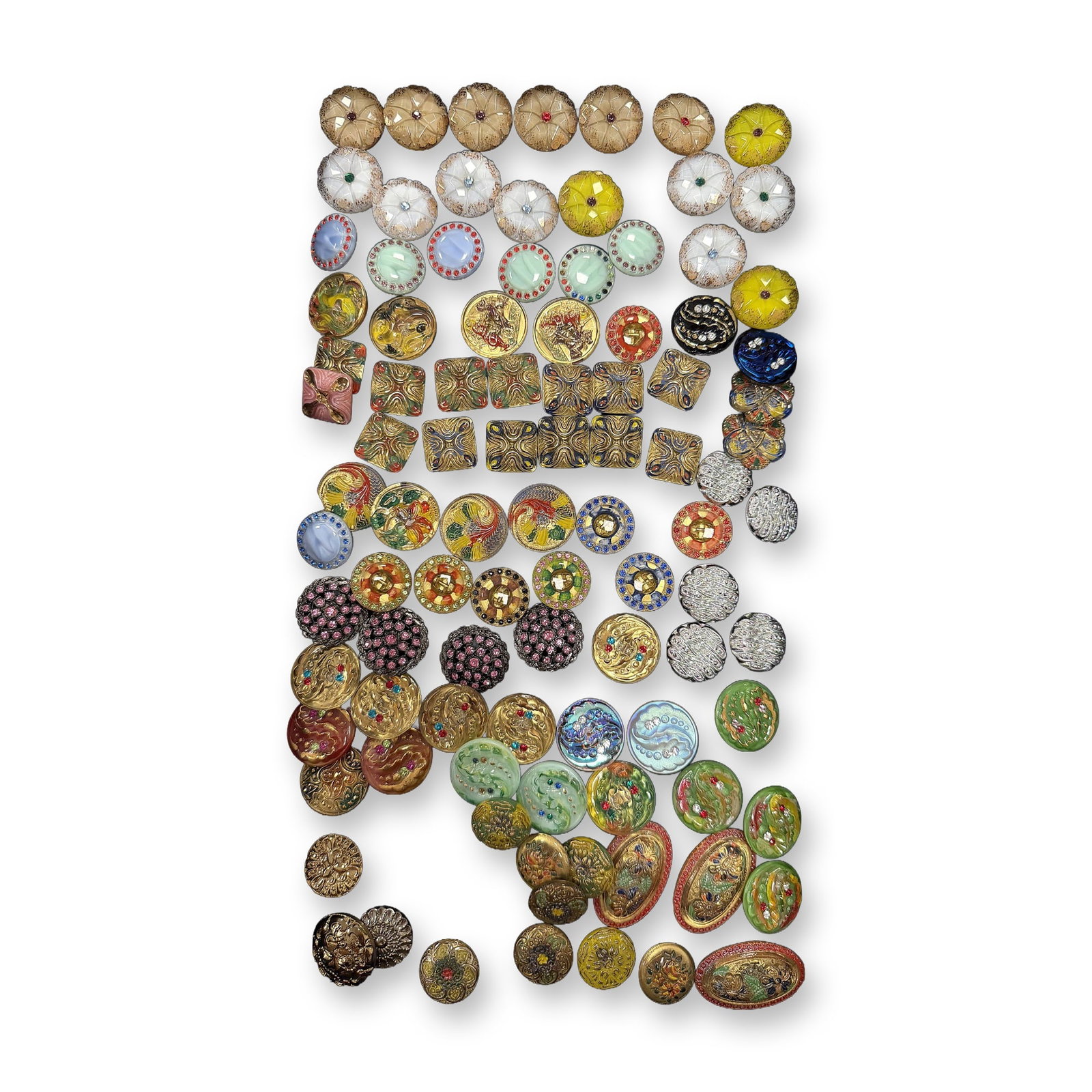 AN ASSORTMENT OF DIVISION THREE GLASS BUTTONS (1 of 11)