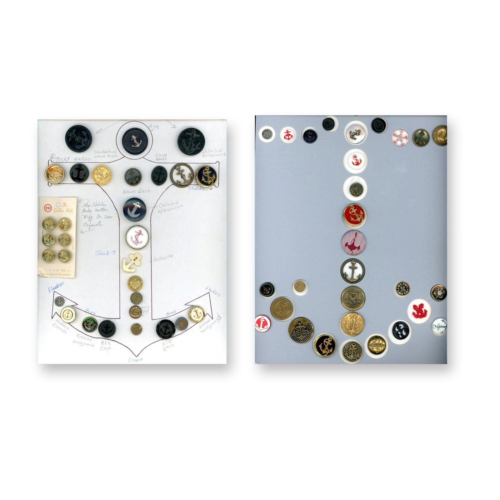 2 CARDS OF ASSORTED ANCHOR BUTTONS (1 of 3)