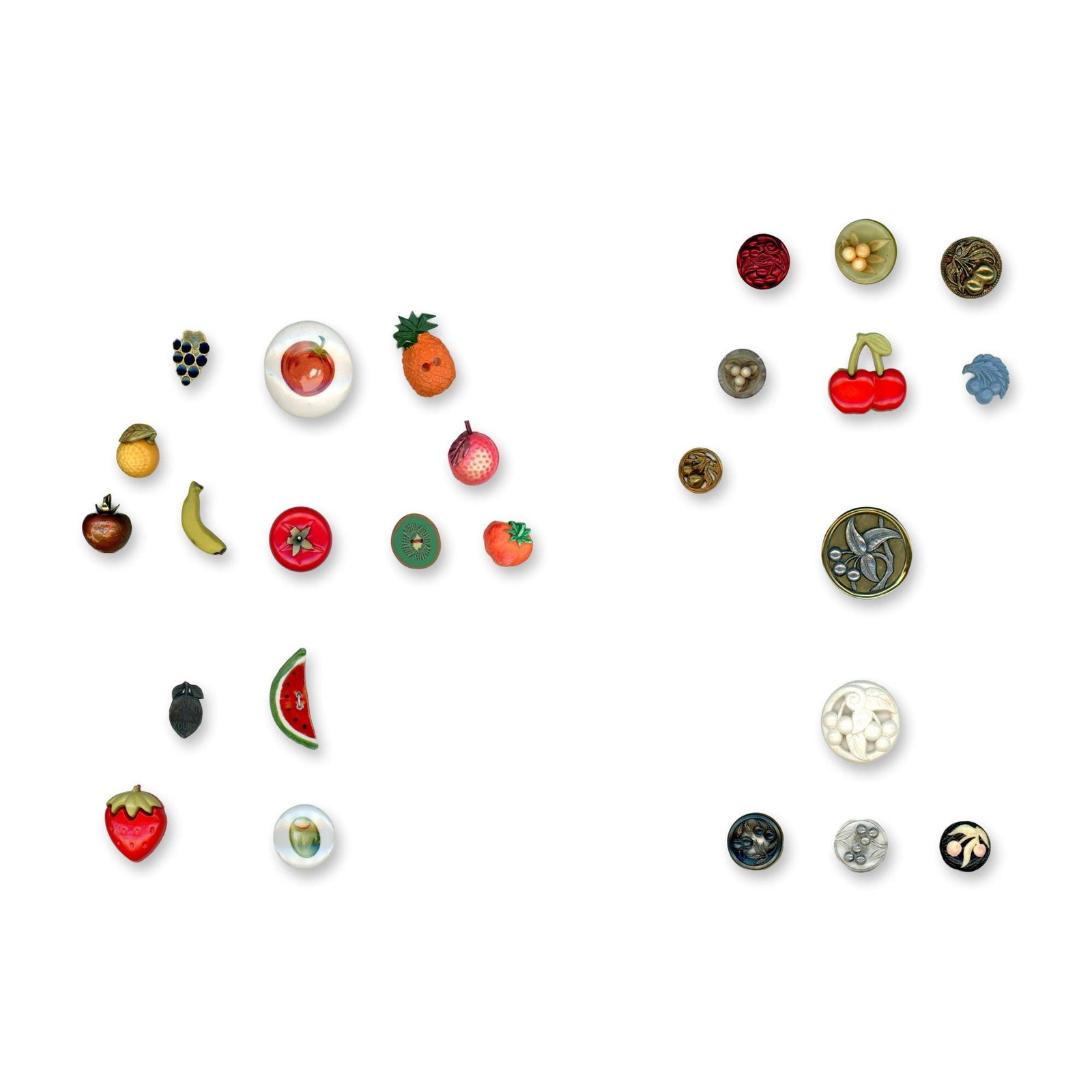 2 CARDS OF ASSORTED FRUIT BUTTONS (1 of 3)
