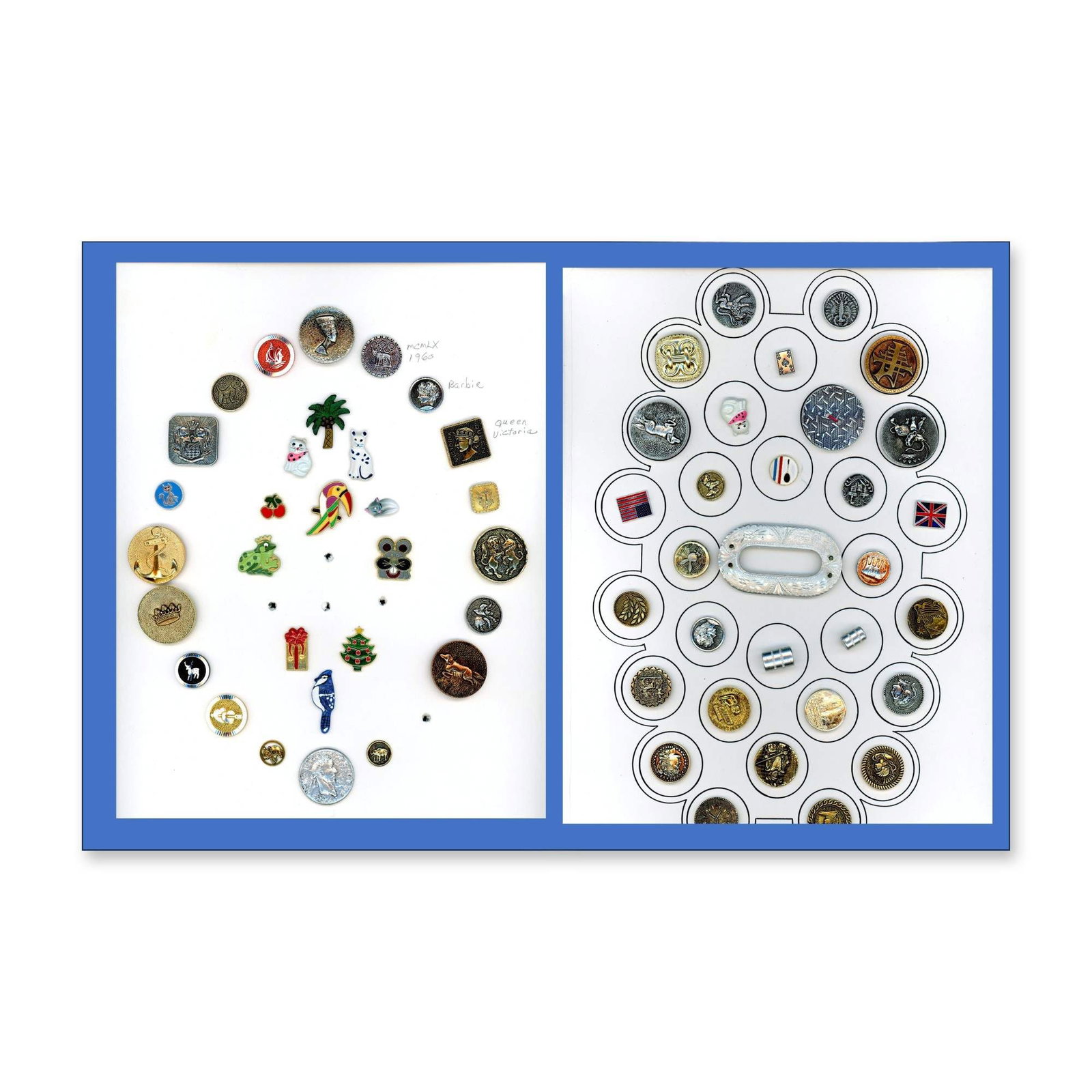 2 CARDS OF METAL ALUMINIUM BUTTONS (1 of 3)