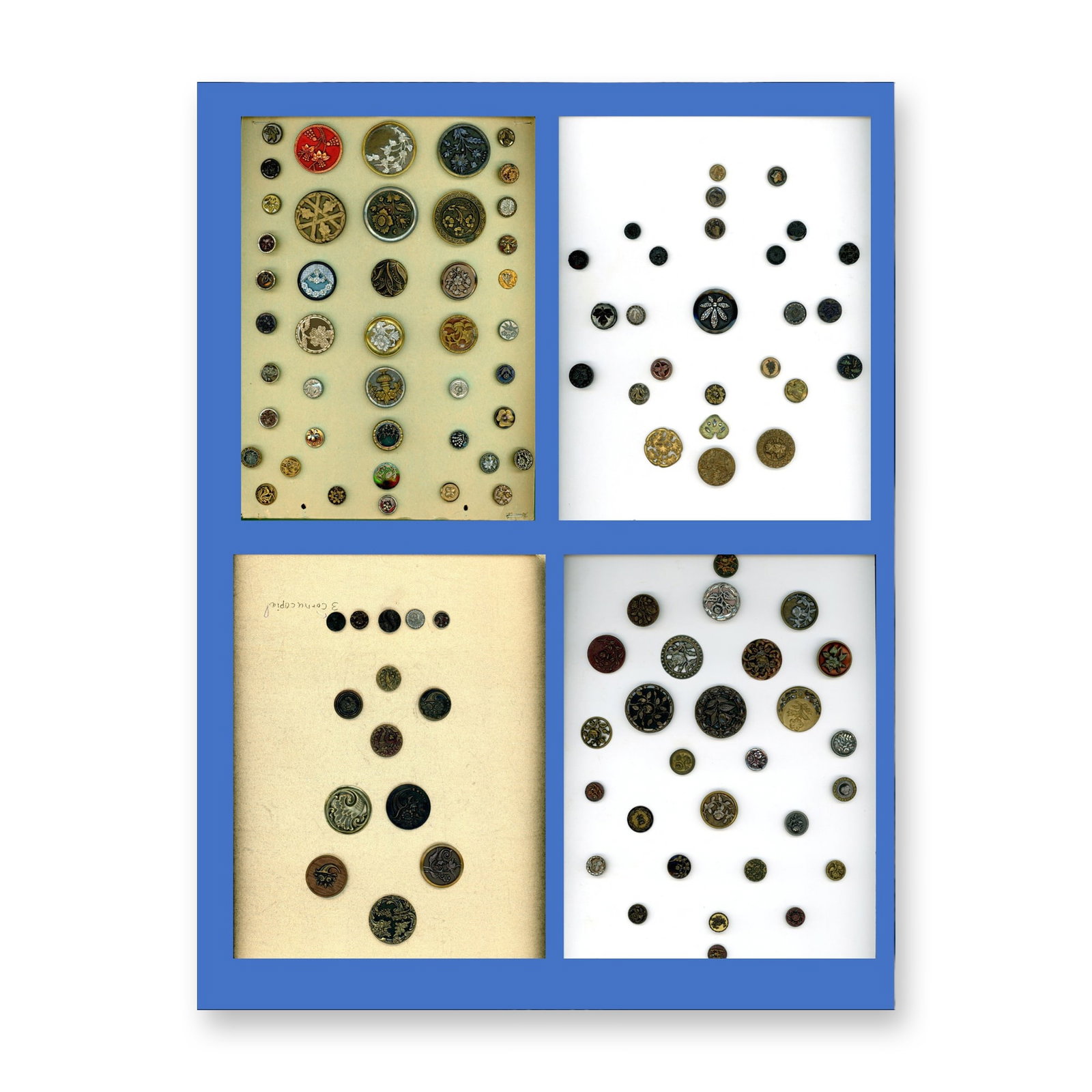 4 CARDS OF ASSORTED PLANT & STYLISED PLANT LIFE BUTTONS (1 of 5)