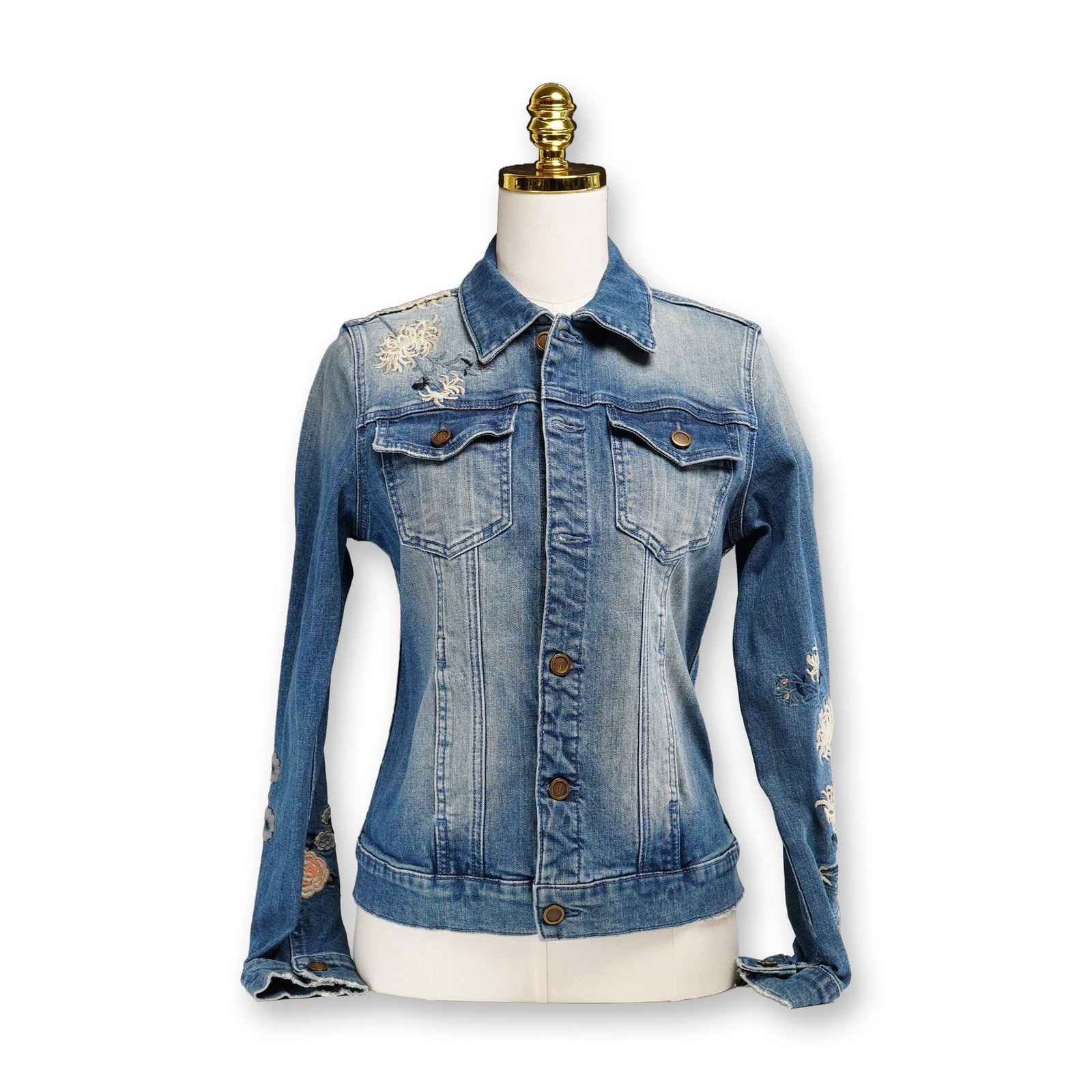Contemporary Driftwood Geena Embroidered Denim Jacket with Phoenix Motif (1 of 6)