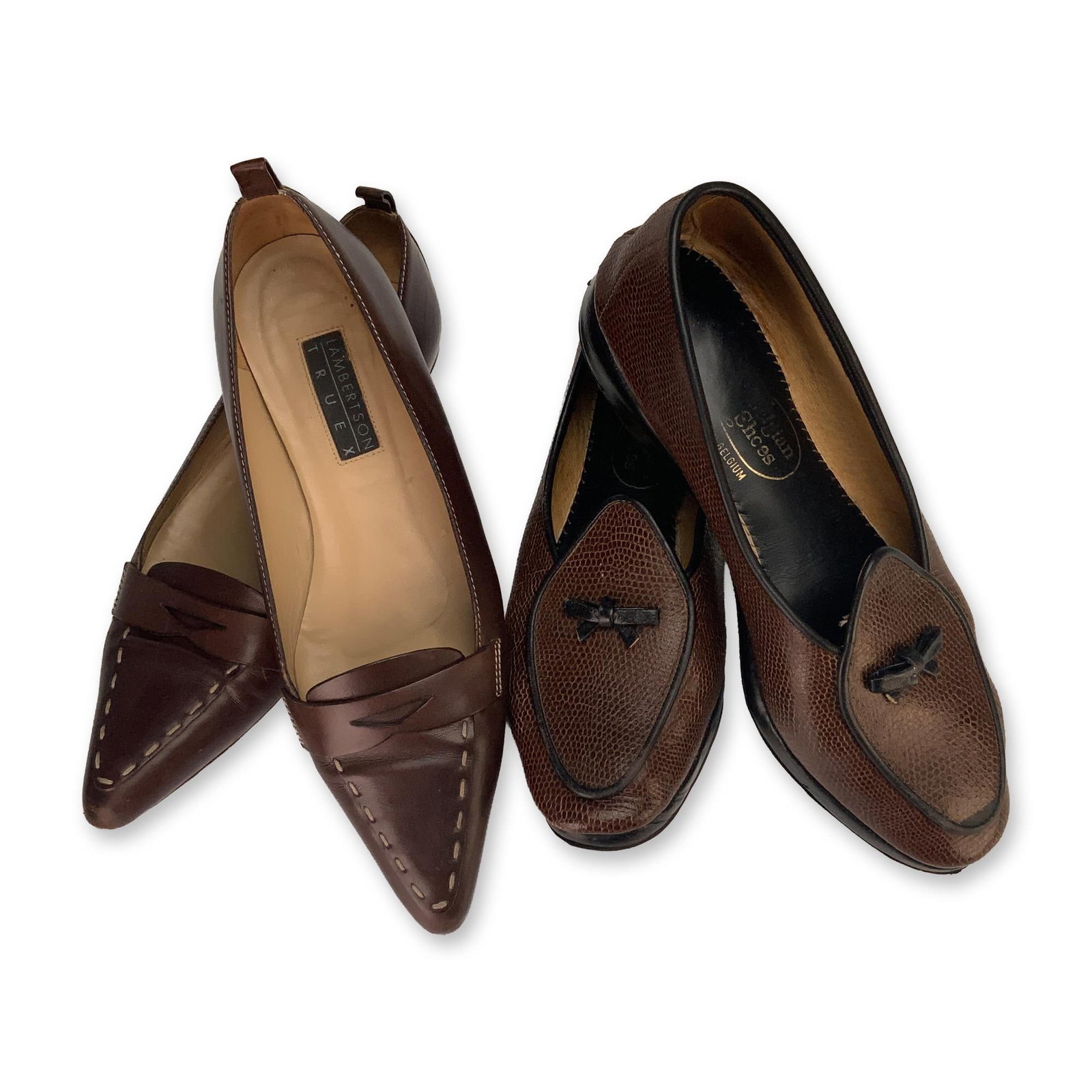 Two Pairs of Women's Lambertson Truex and Belgian Shoes Lizard Calf (1 of 3)
