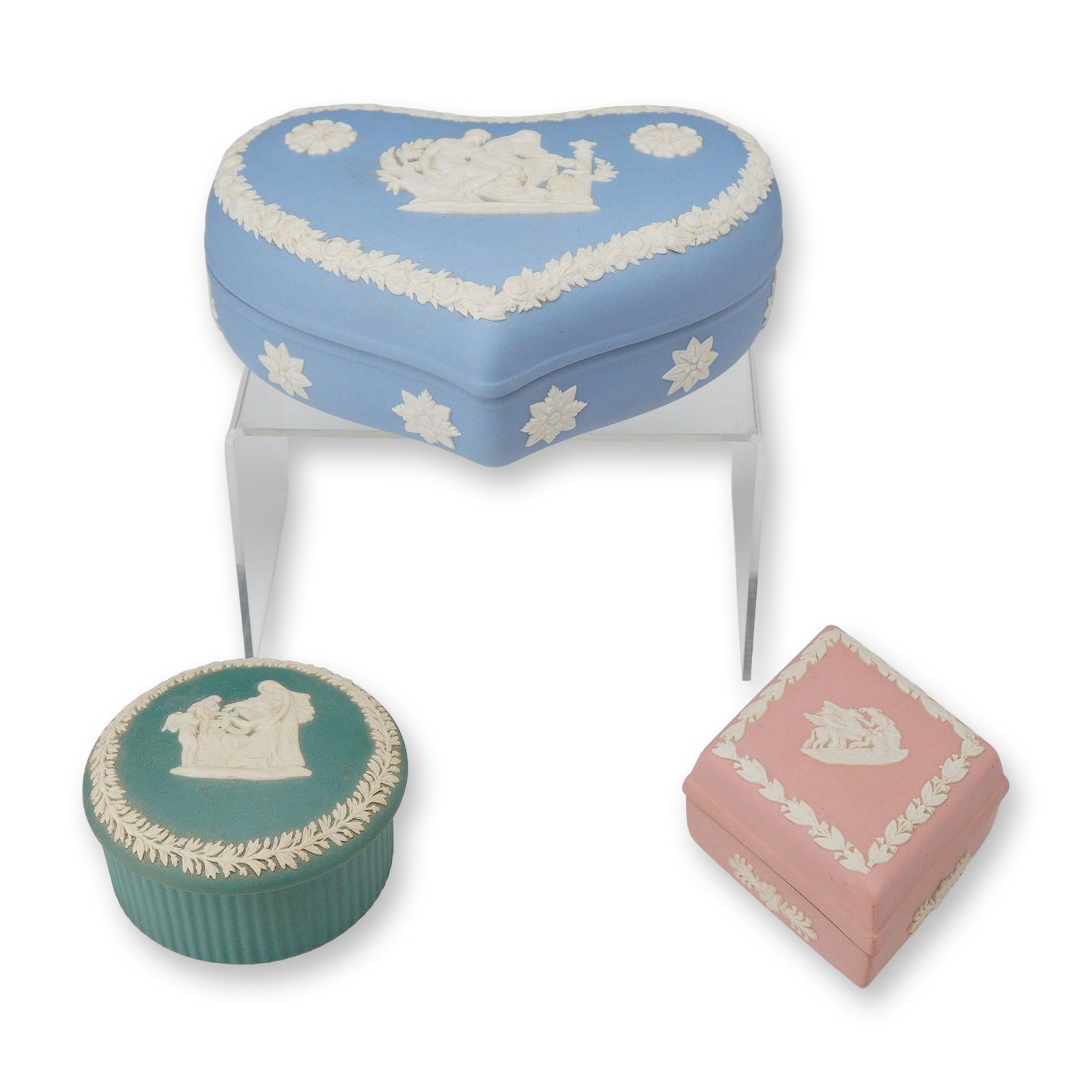 3pc Wedgwood Jasperware Trinket Boxes (1 of 3)