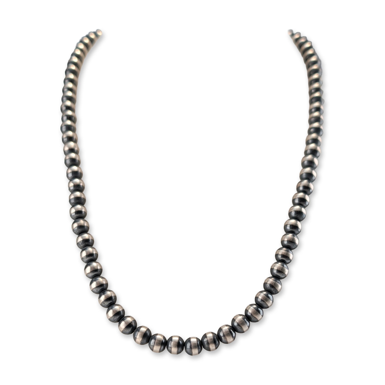 Navajo Pearl Style Sterling Silver Bead Necklace (1 of 3)