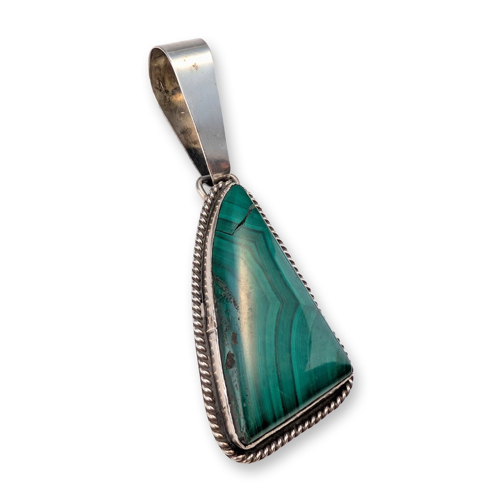 Chimney Butte Southwestern Sterling Silver and Malachite Pendant (1 of 4)
