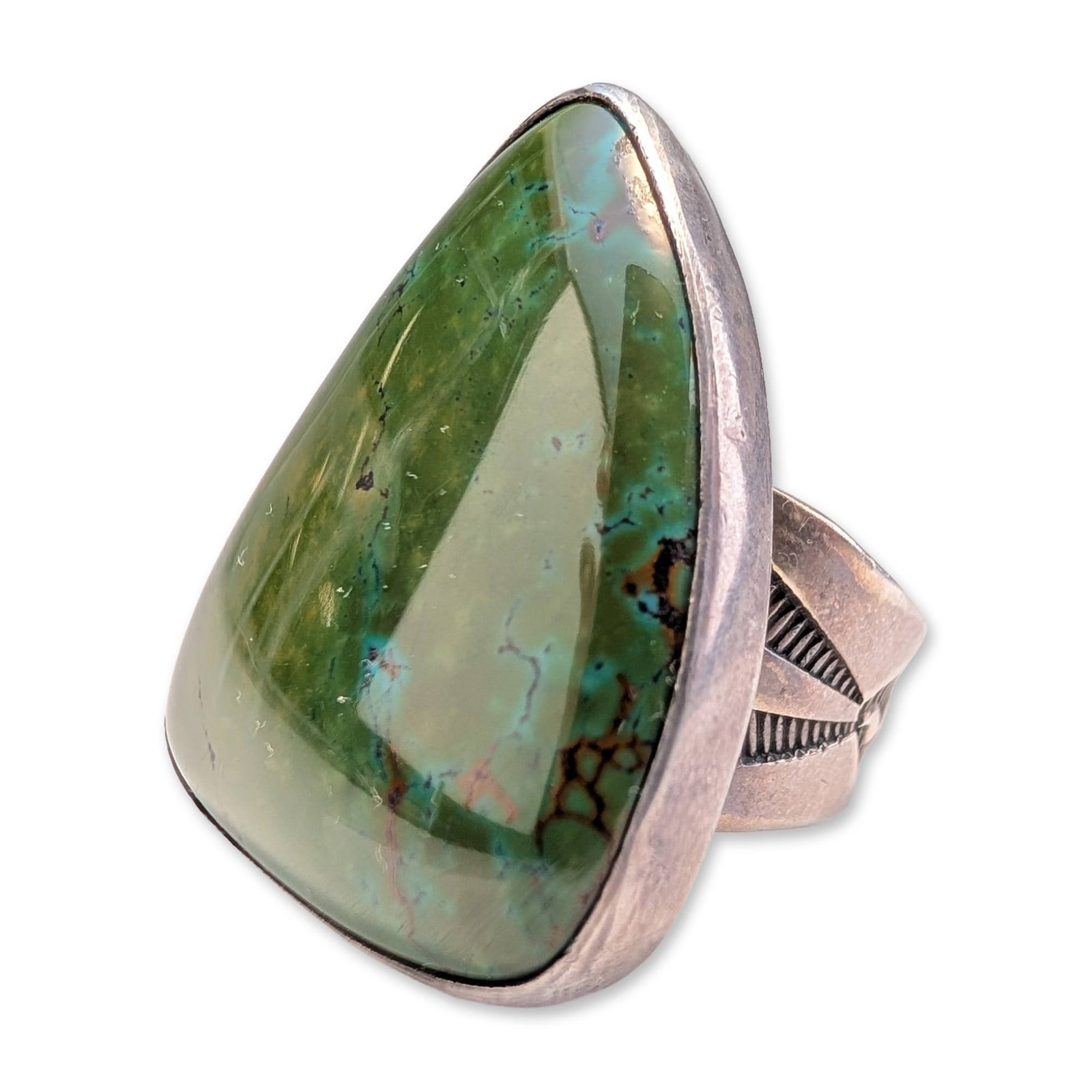 Southwestern Sterling Silver and Turquoise Statement Ring (1 of 4)