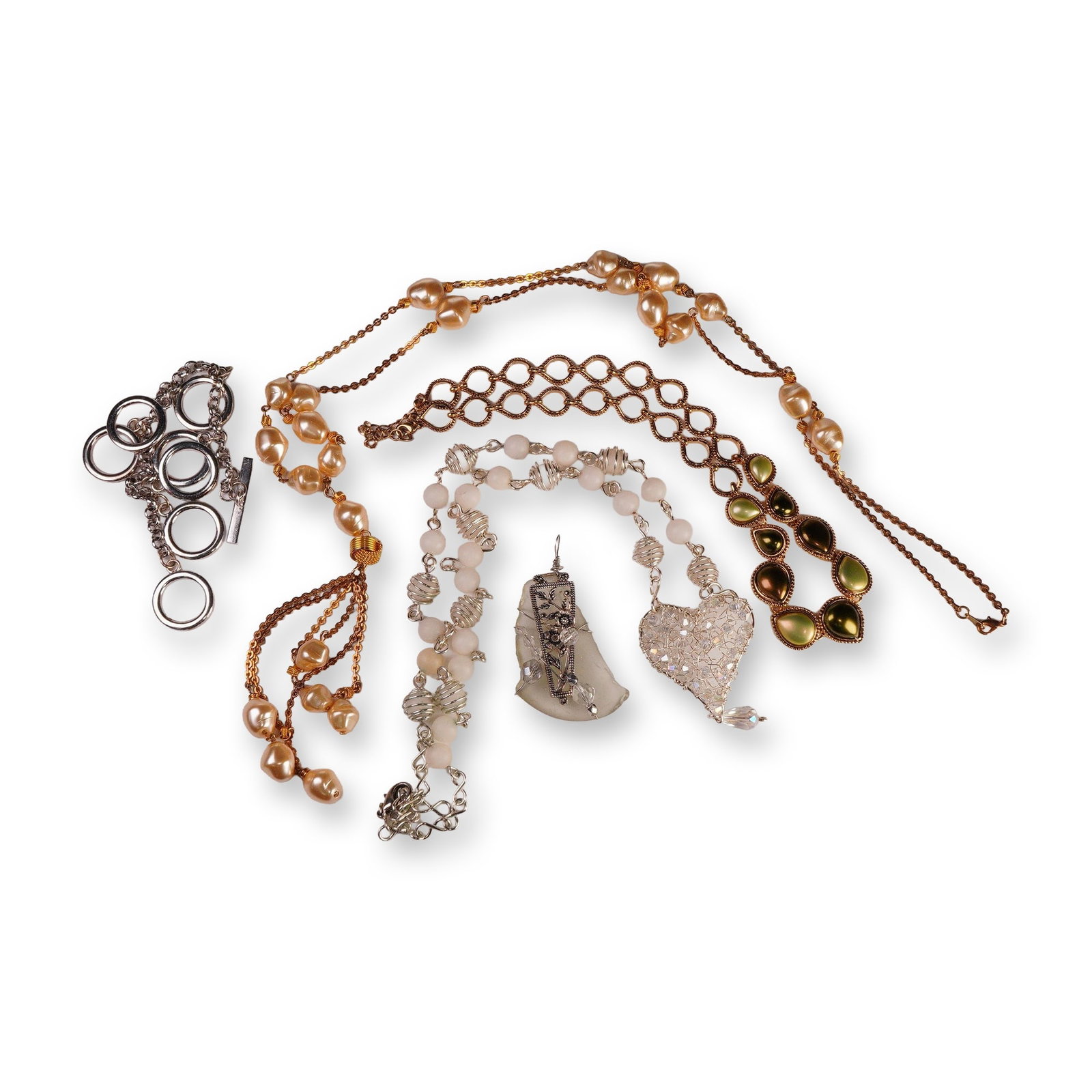 5pc Costume Jewelry Collection- Necklaces, Bracelet and Pendant (1 of 6)