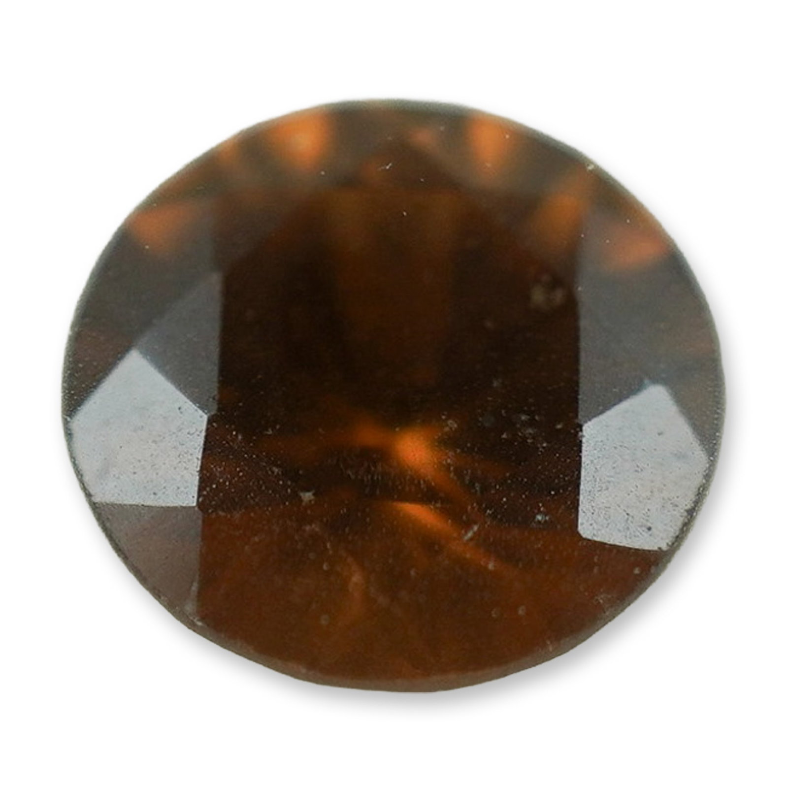 1.25 CT Whiskey Zircon Round Cut Gemstone: This richly colored whiskey zircon exhibits a warm amber-brown hue, complemented by a classic round cut that enhances its brilliance and depth. Weighing approximately 1.25 carats, this gem is ideal fo