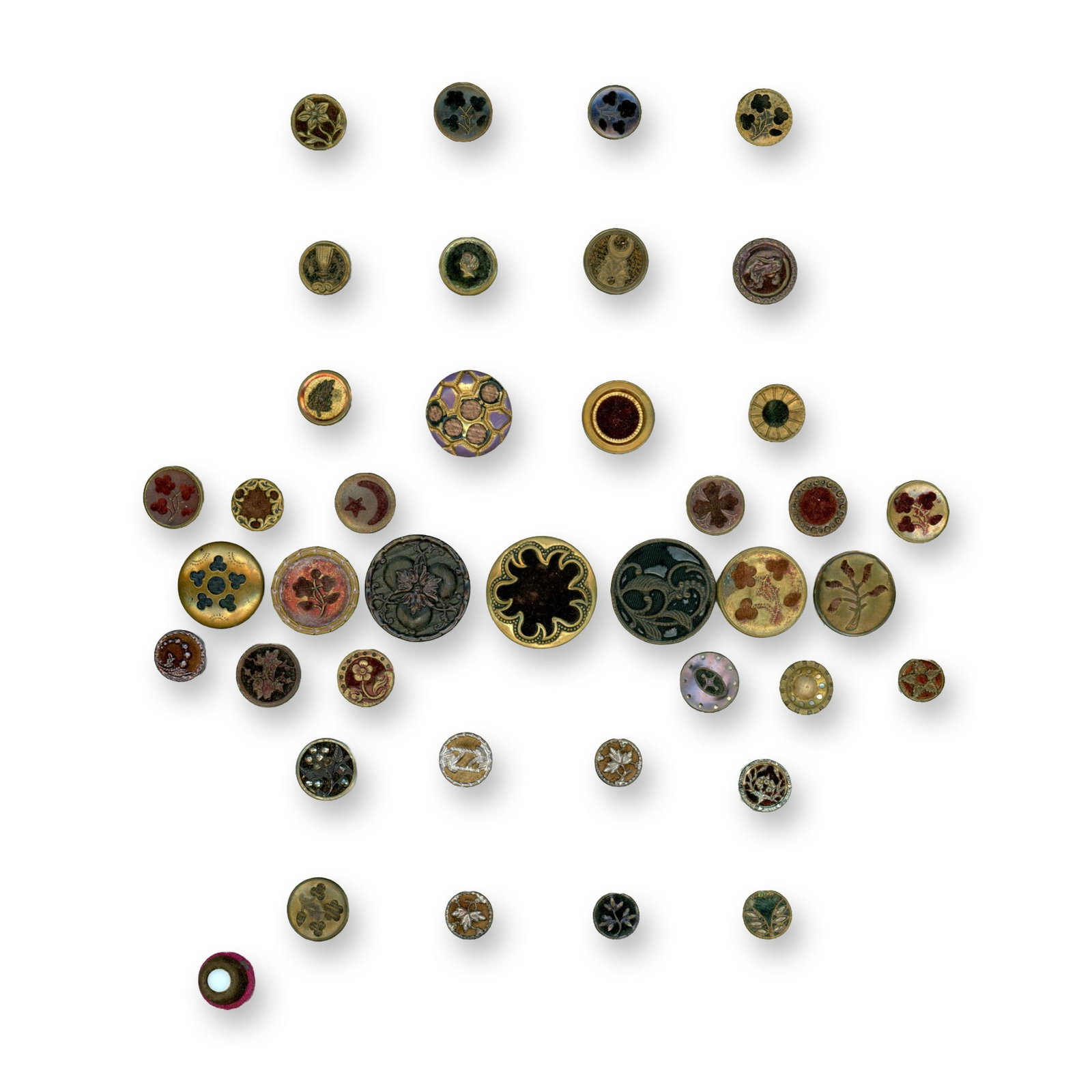 A CARD OF DIVISION ONE VELVET BACKGROUND BUTTONS (1 of 4)