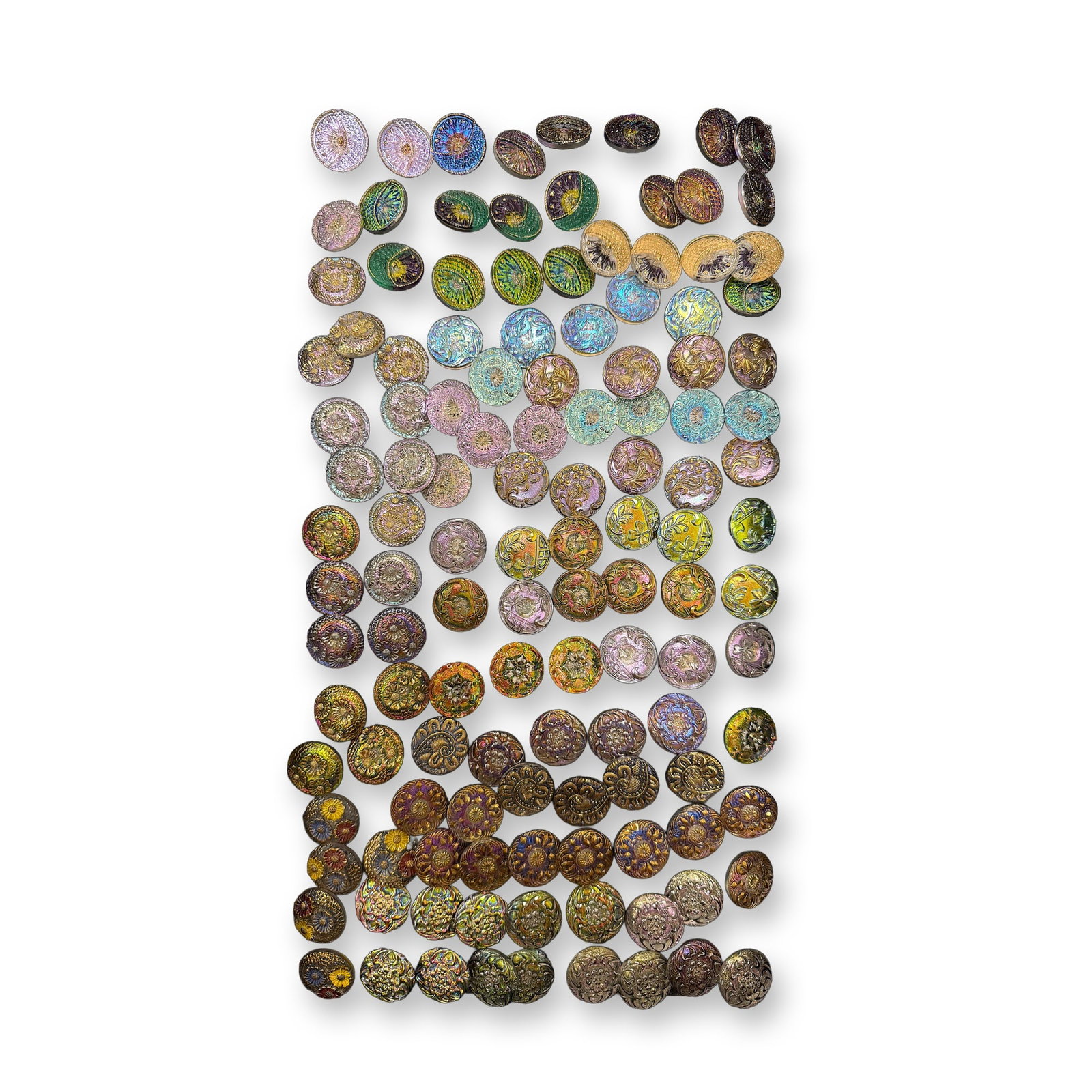 AN ASSORTMENT OF DIVISION THREE GLASS BUTTONS (1 of 9)