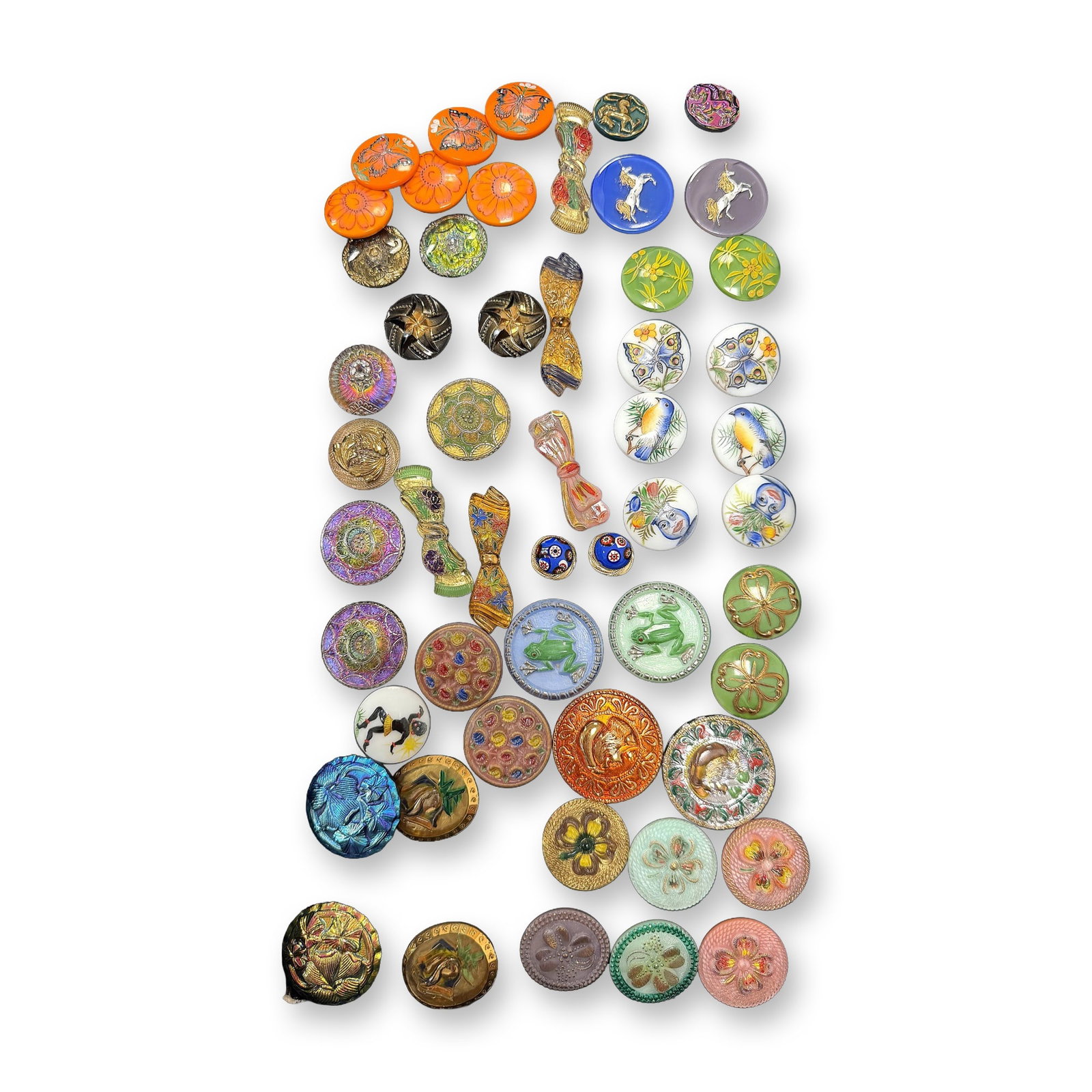 AN ASSORTMENT OF DIVISION THREE GLASS BUTTONS (1 of 17)