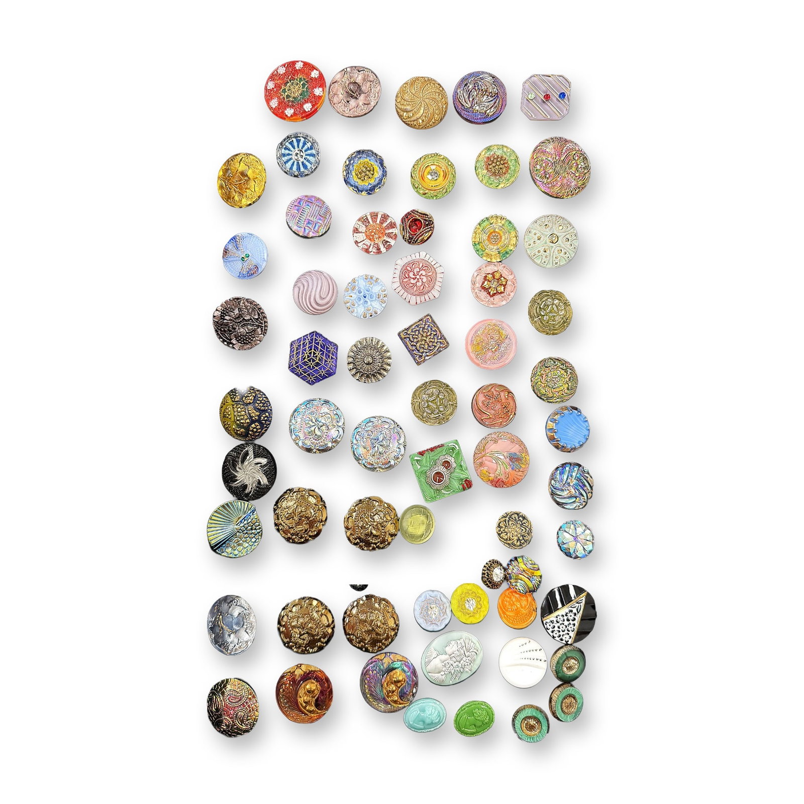 AN ASSORTMENT OF DIVISION THREE GLASS BUTTONS (1 of 12)