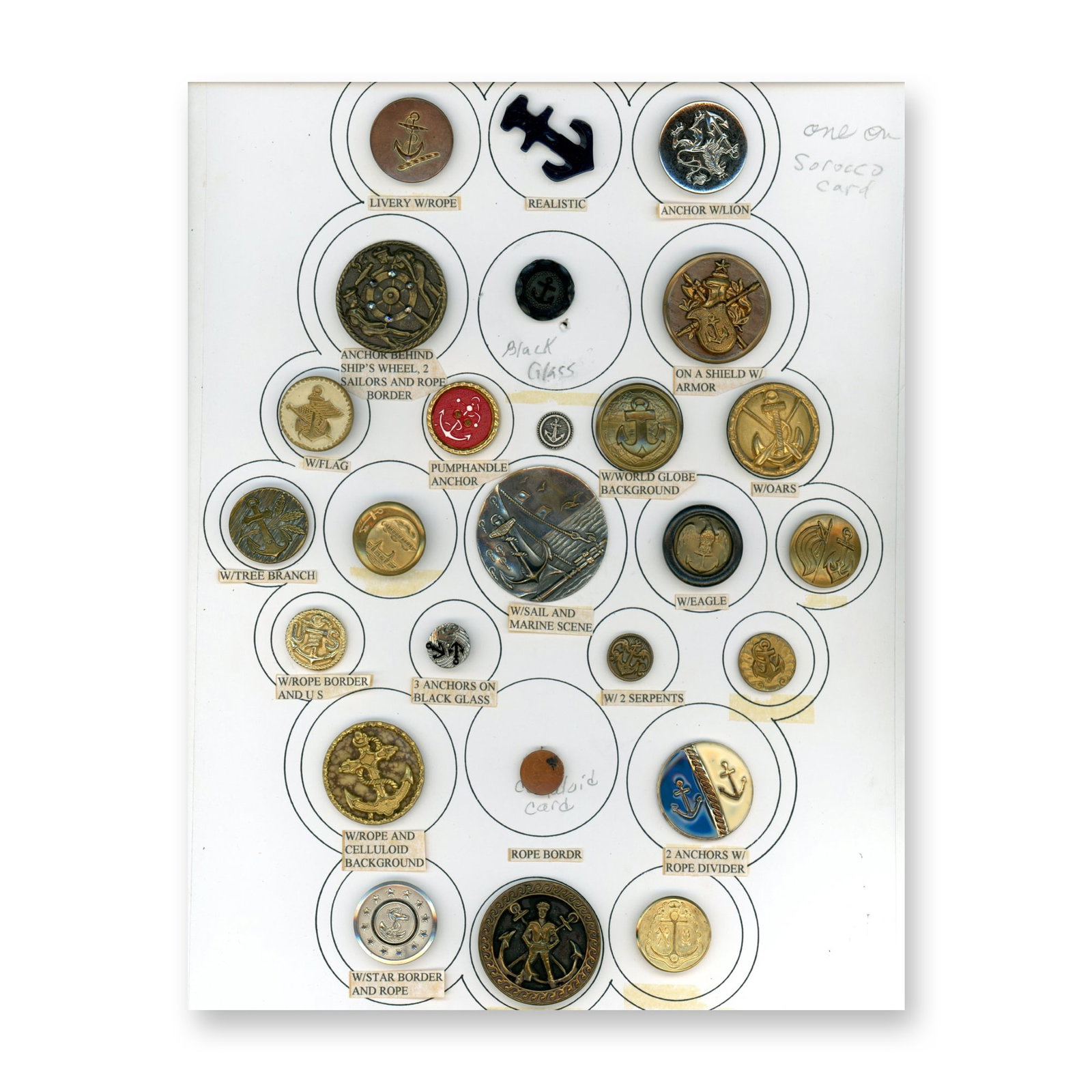 1 CARD OF DIVISION ONE AND THREE ANCHOR BUTTONS (1 of 4)
