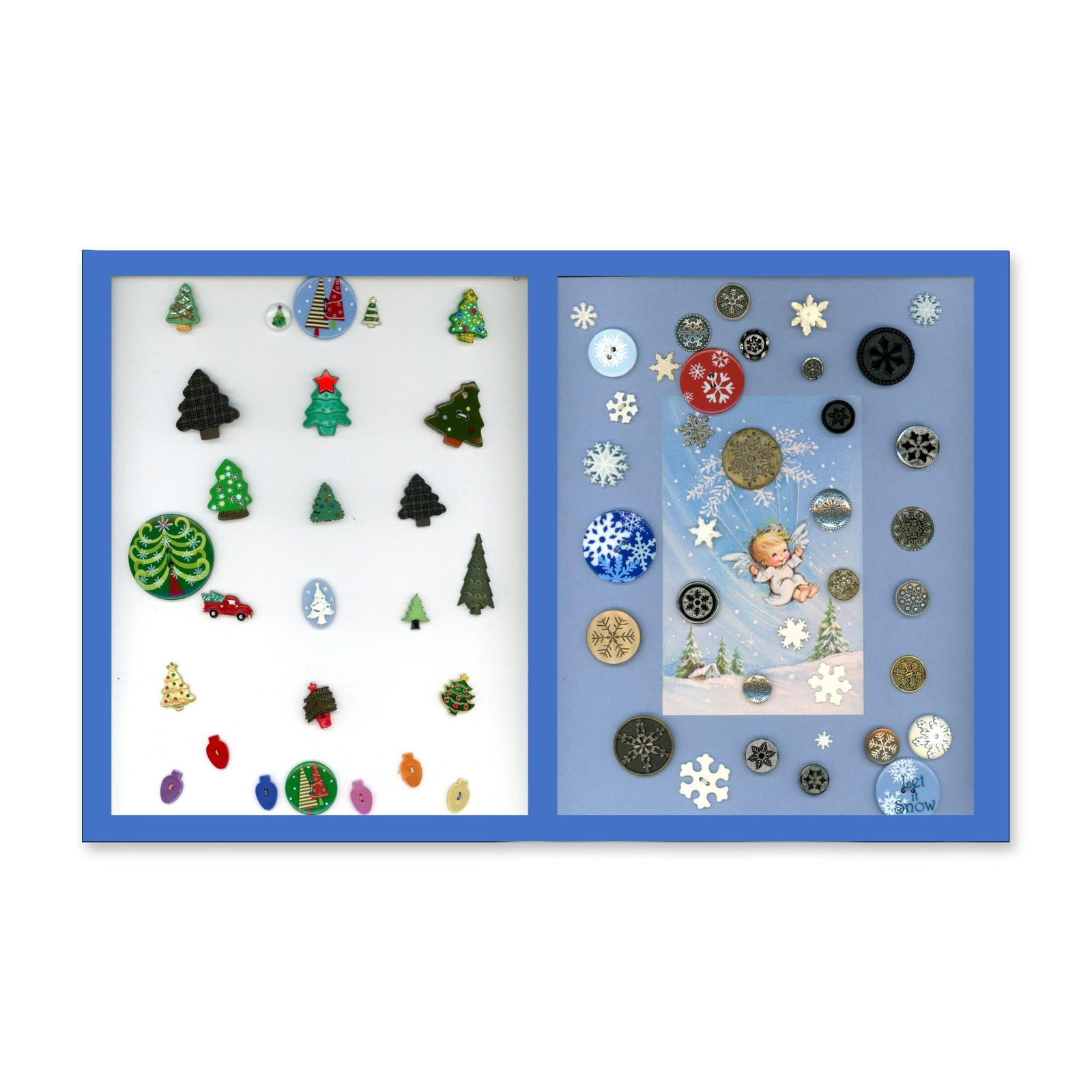 2 CARDS OF ASSORTED MATERIAL BUTTONS (1 of 3)